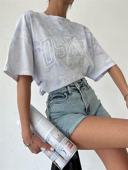 Osaka Batik Yıkama Oversize Basic Lila