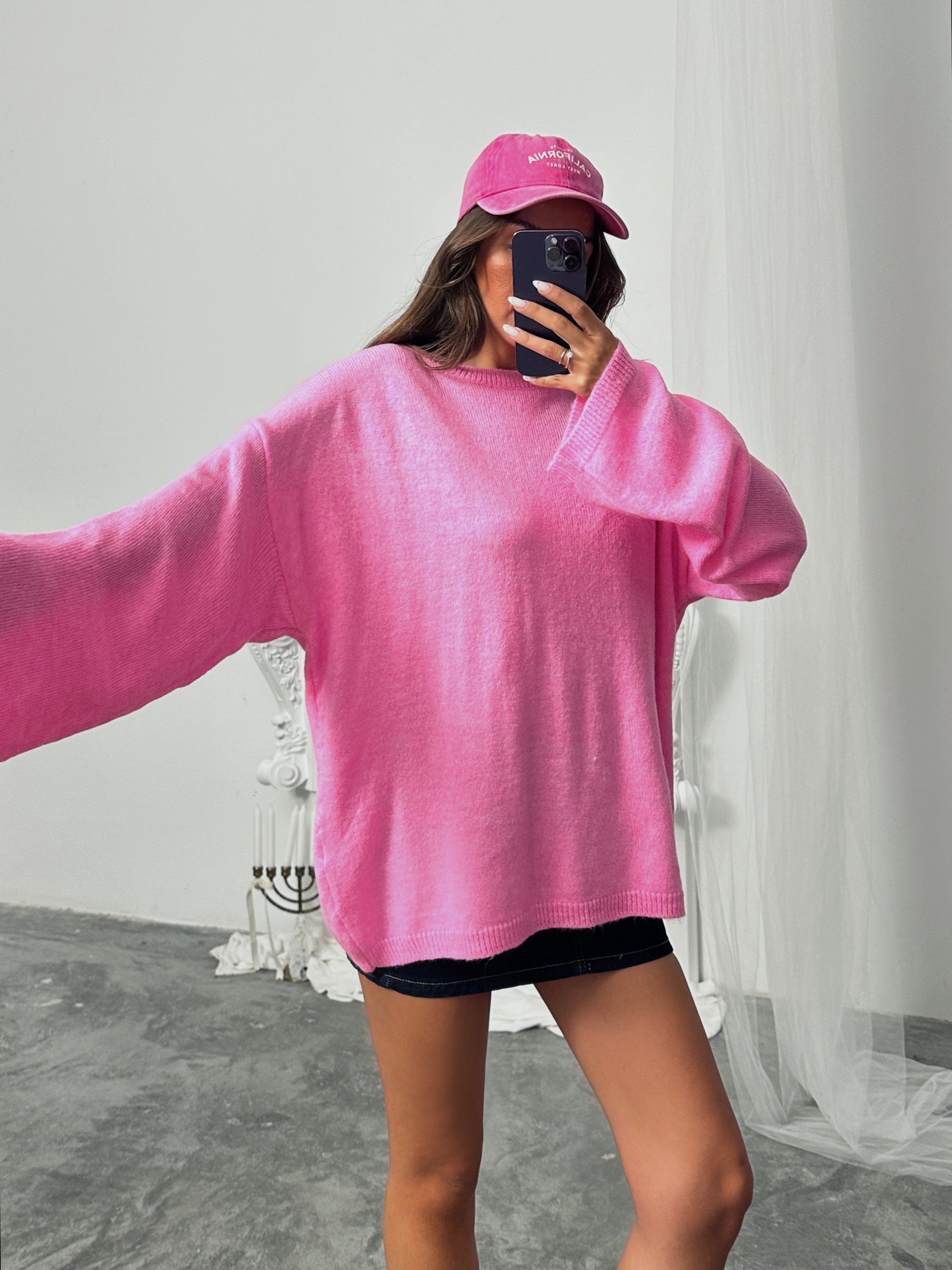 Oversize Kazak - Pembe