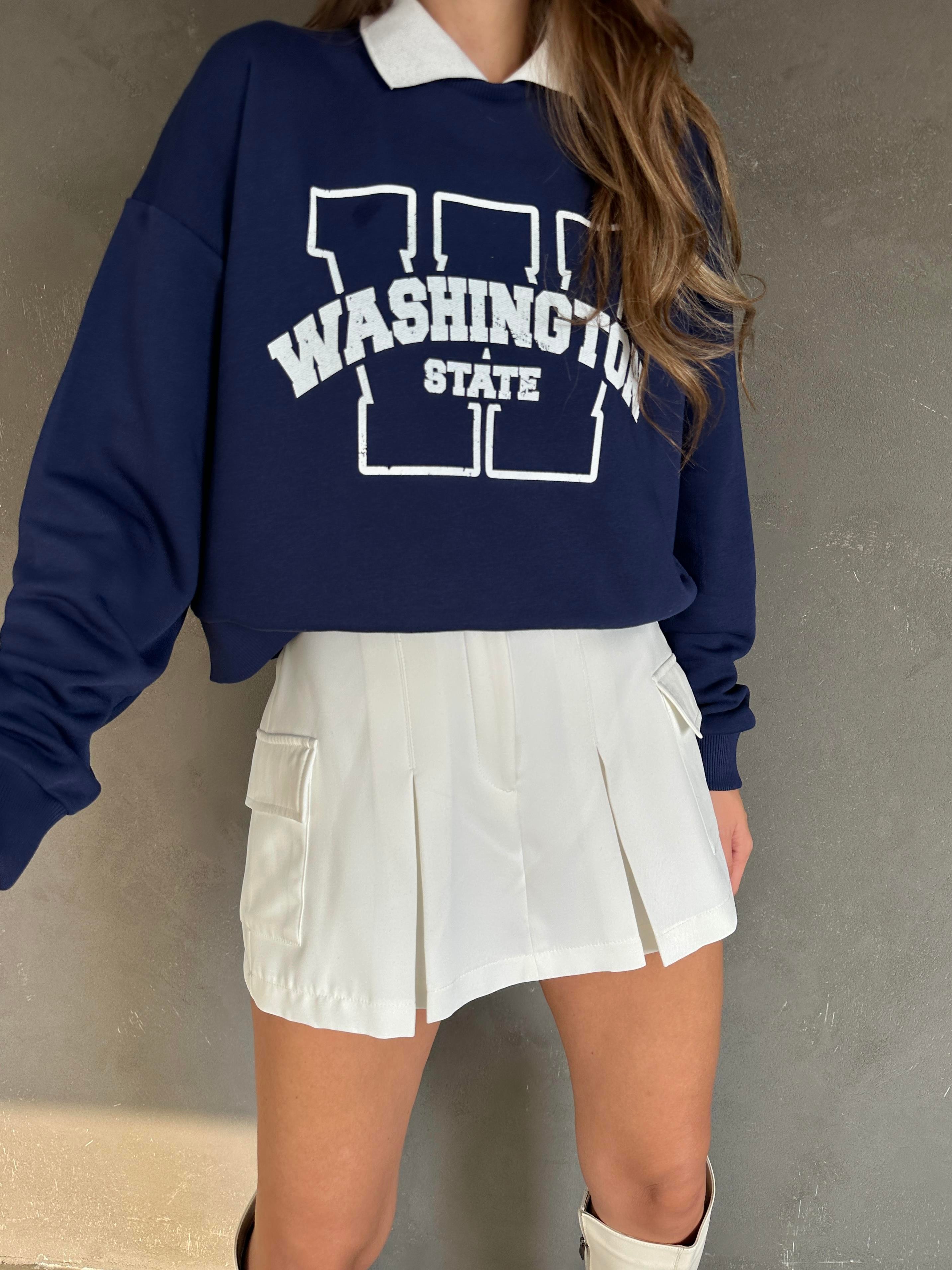 Bebe Yaka Sweatshirt Lacivert