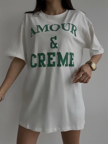 Amour Creme Oversize Basic Beyaz