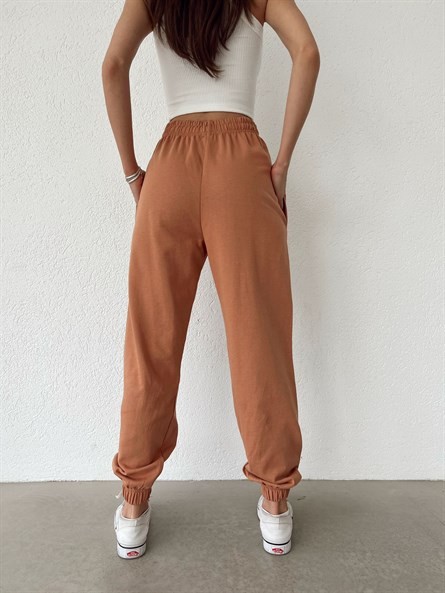 Bel Bağlama Boyfriend Jogger Eşofman Taba