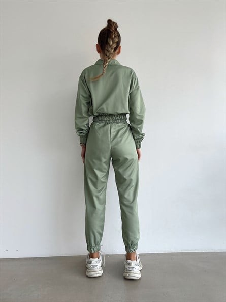 Paraşüt Kumaş İkili Jogger Takım Mint