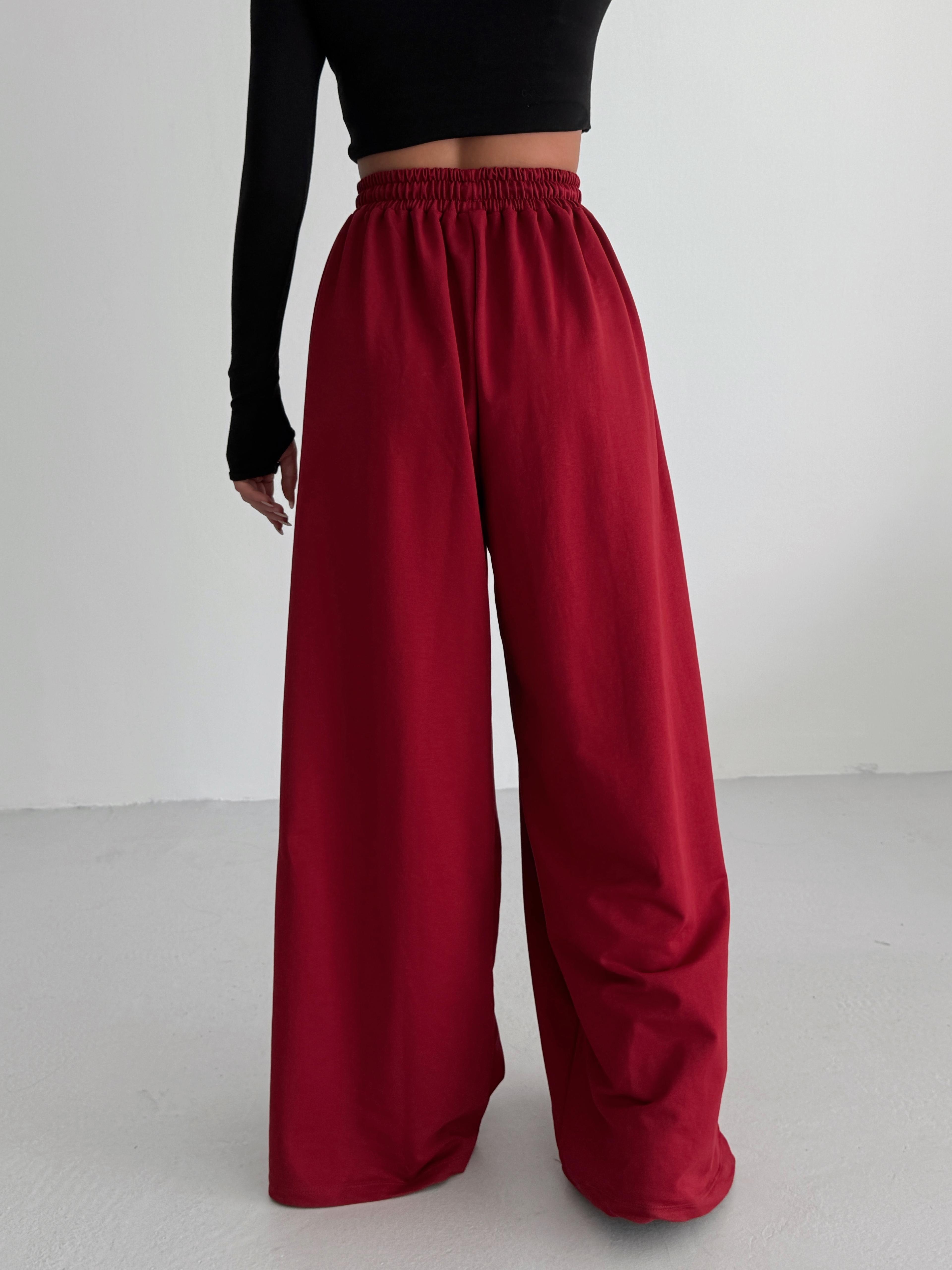 Baggy Salaş Eşofman - Bordo