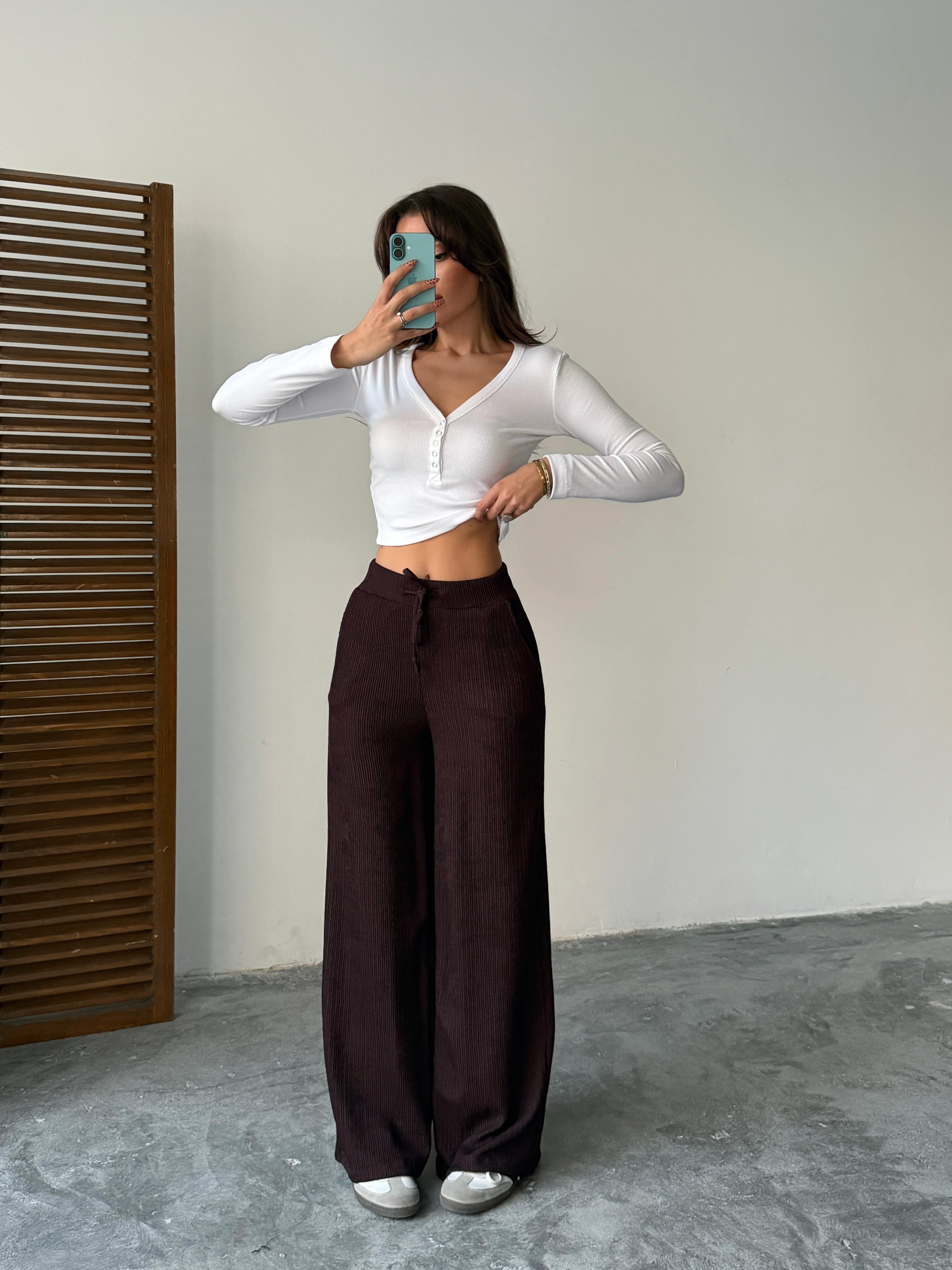 Bel Bağcık Fitilli Pantolon