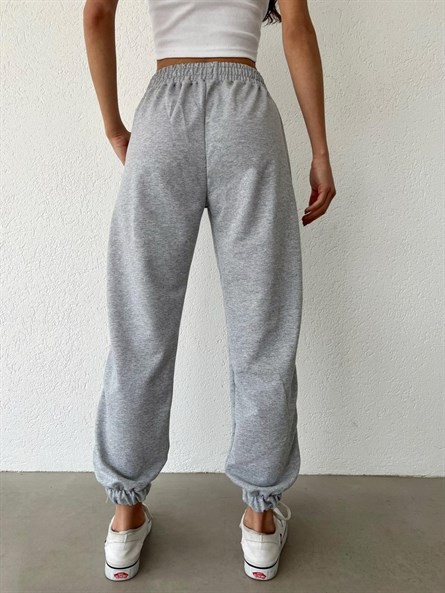 Bel Detay Miami Jogger Eşofman Gri