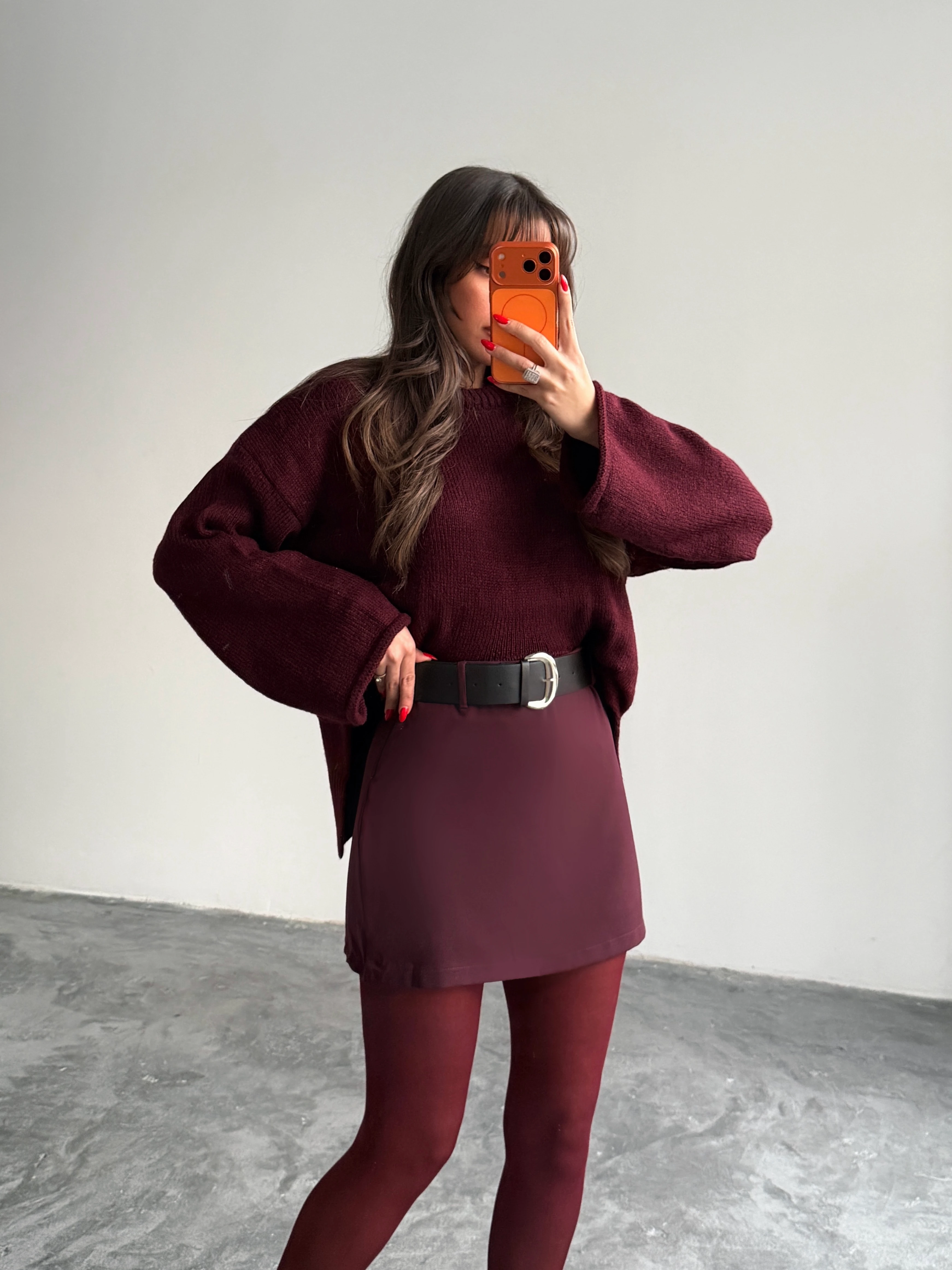 İçi Şortlu Kemerli Etek