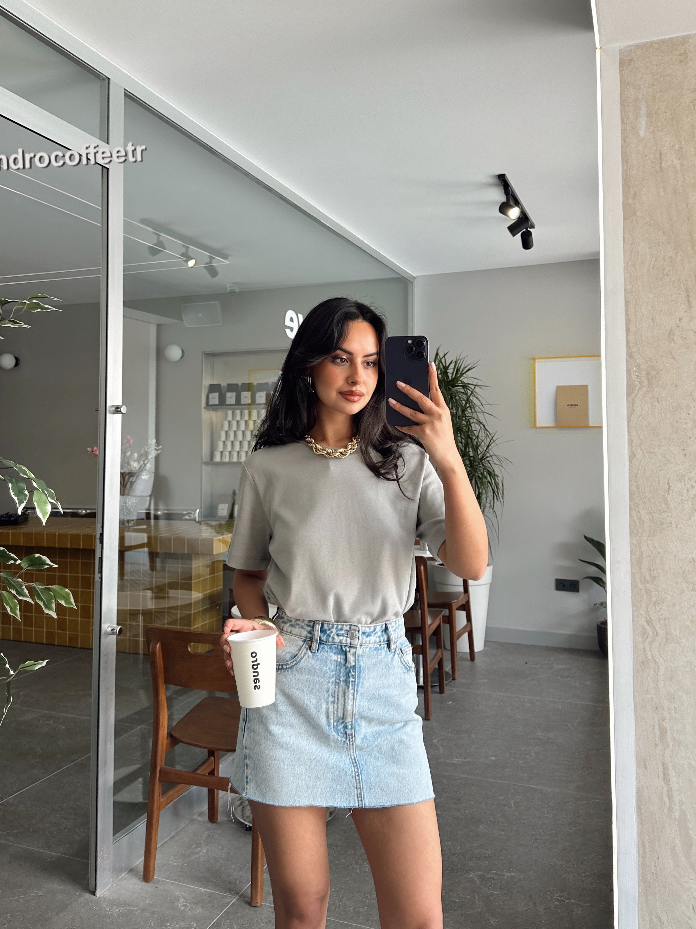 Düz Oversize Basic - Gri