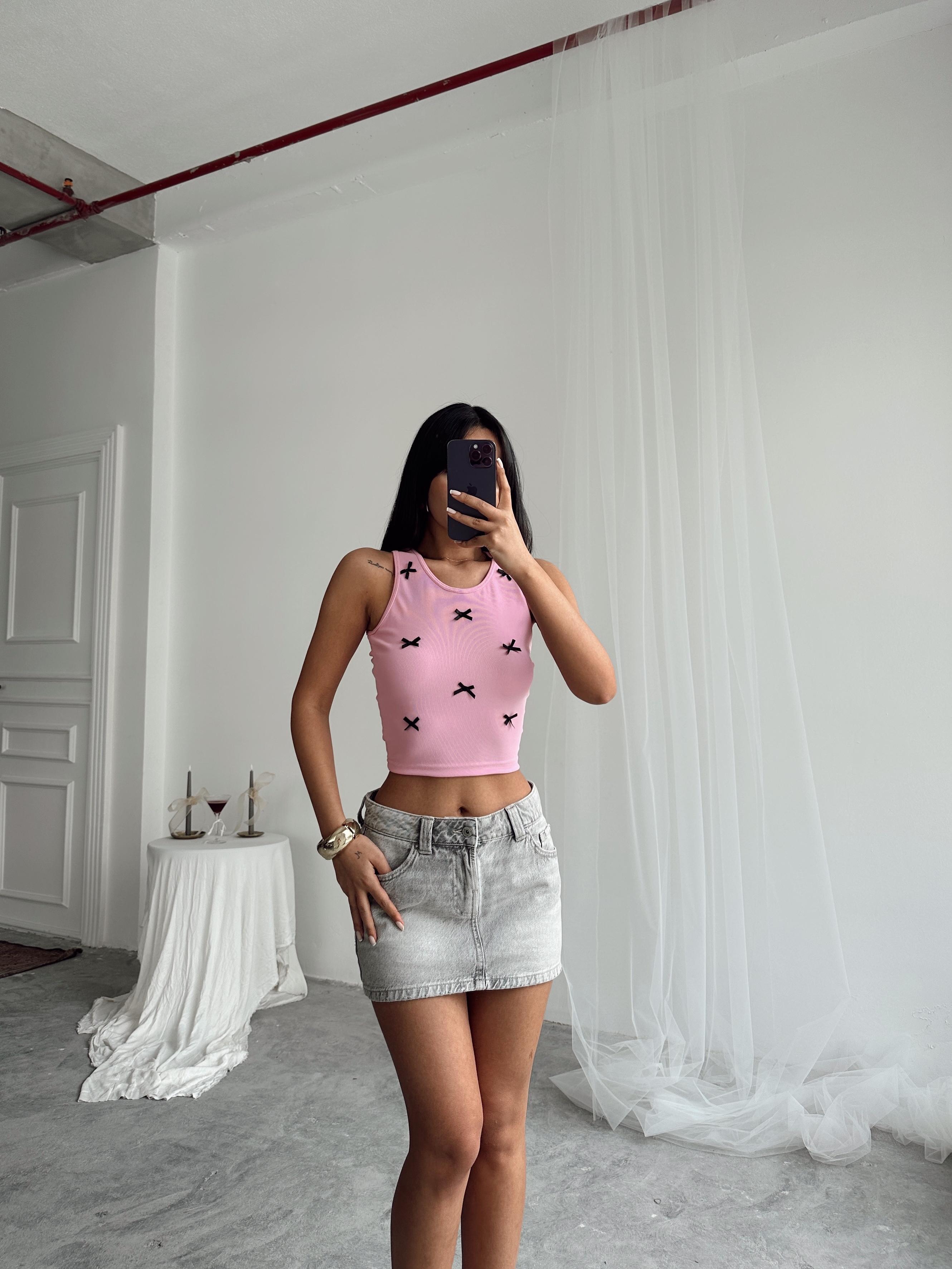 Fiyonk Detay Atlet - Pembe
