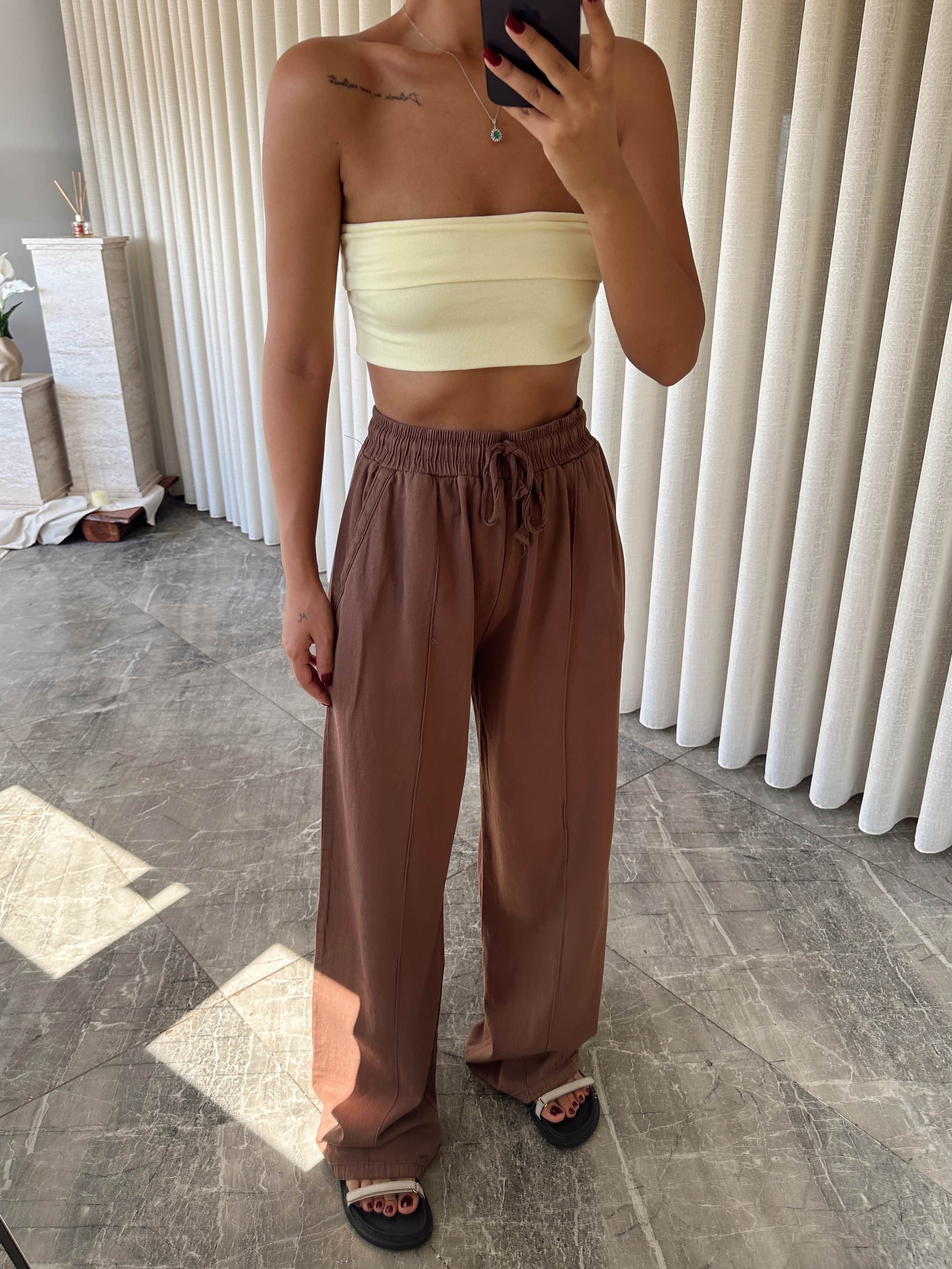 Bağcıklı Gabardin Pantolon