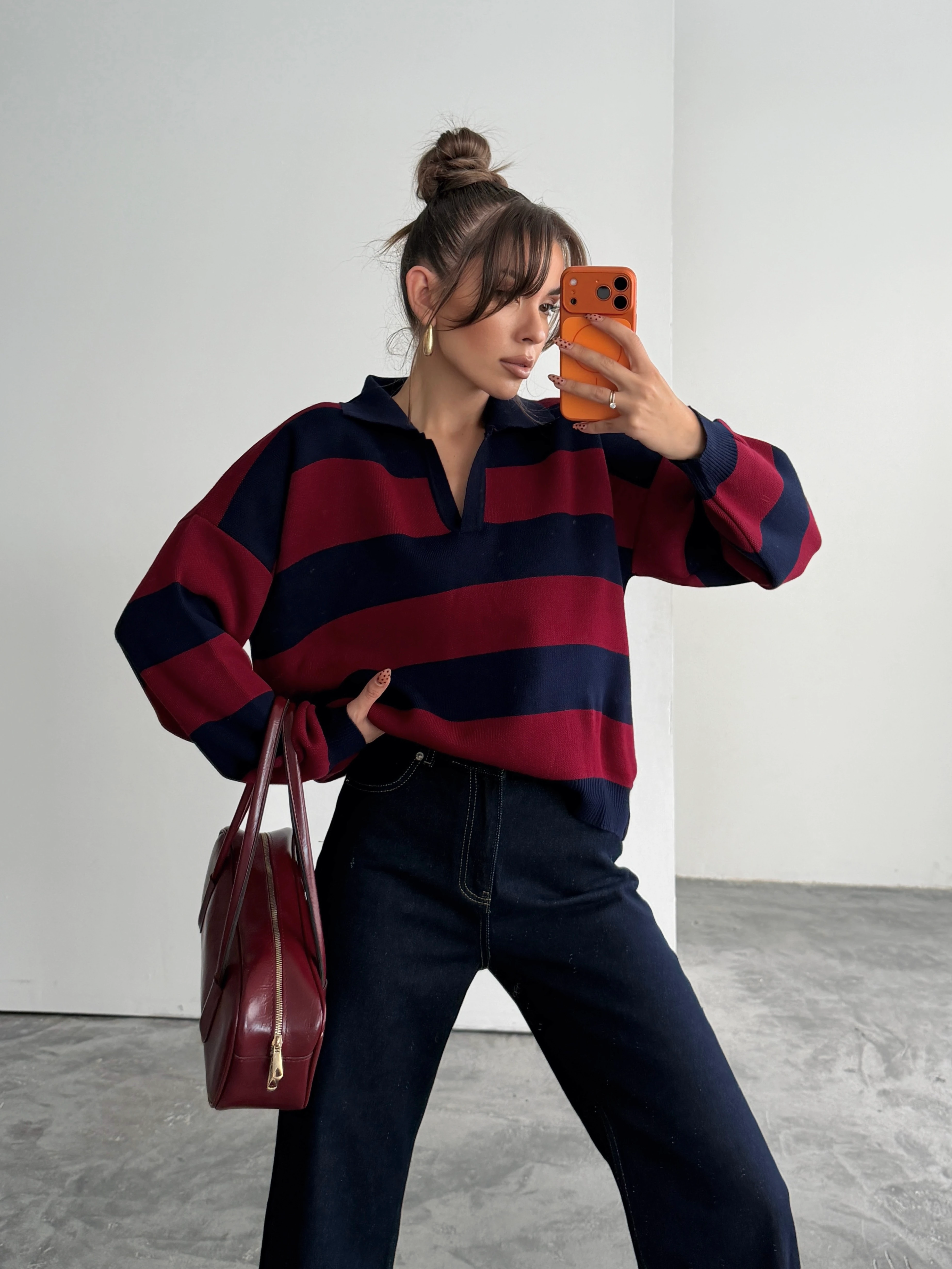 Polo Yaka Kazak  - Bordo-Laci