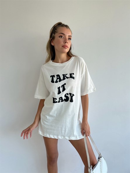 Take It Easy Oversize Basic Beyaz