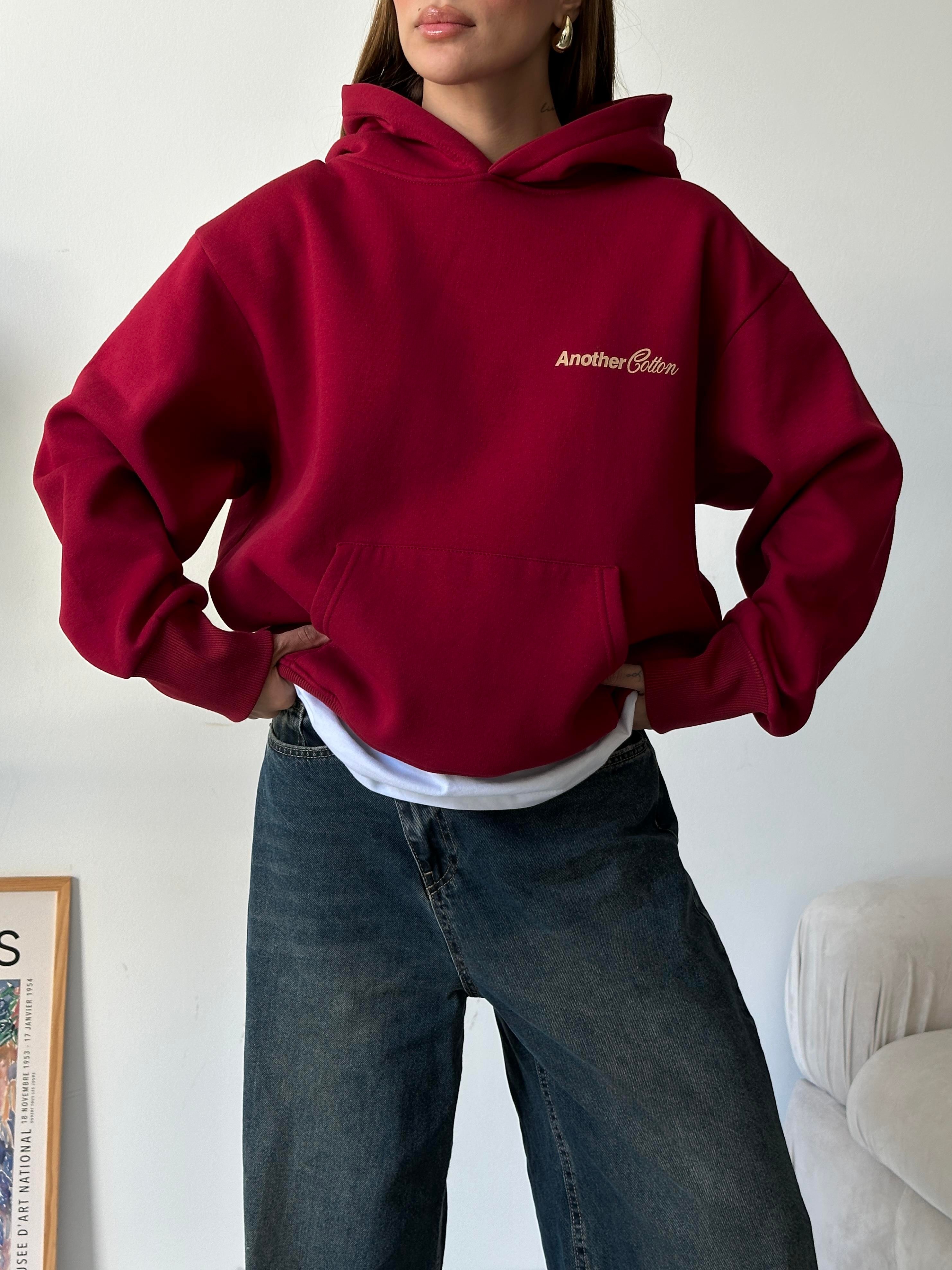 Another Kapüşonlu Sweatshirt Bordo