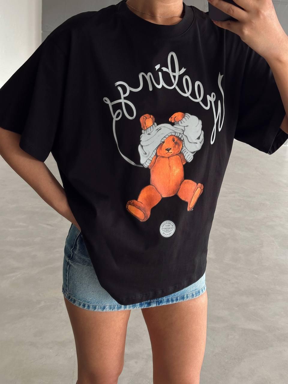 Bear Baskılı Basic - Black