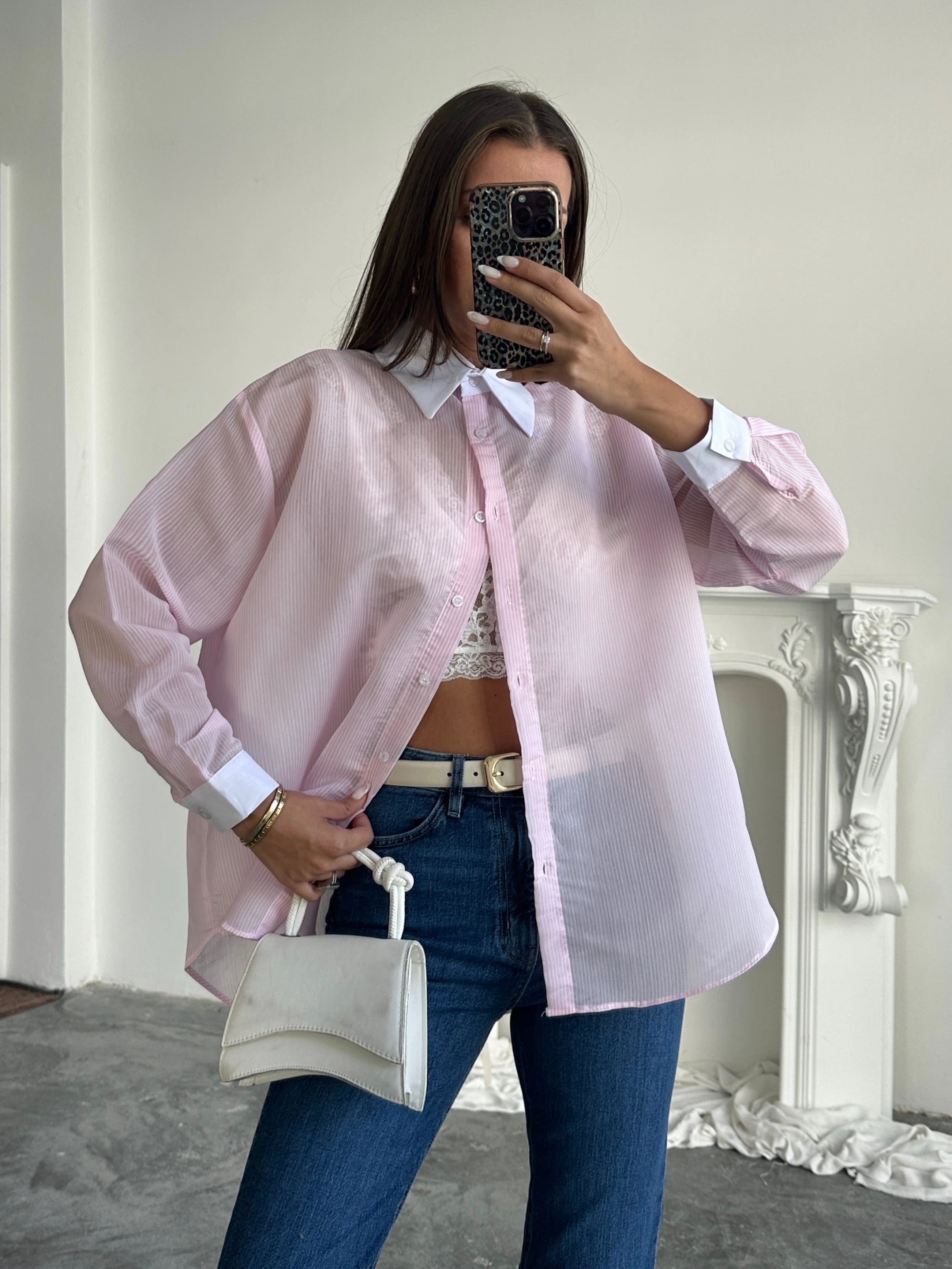 Transparan Gömlek - Pembe