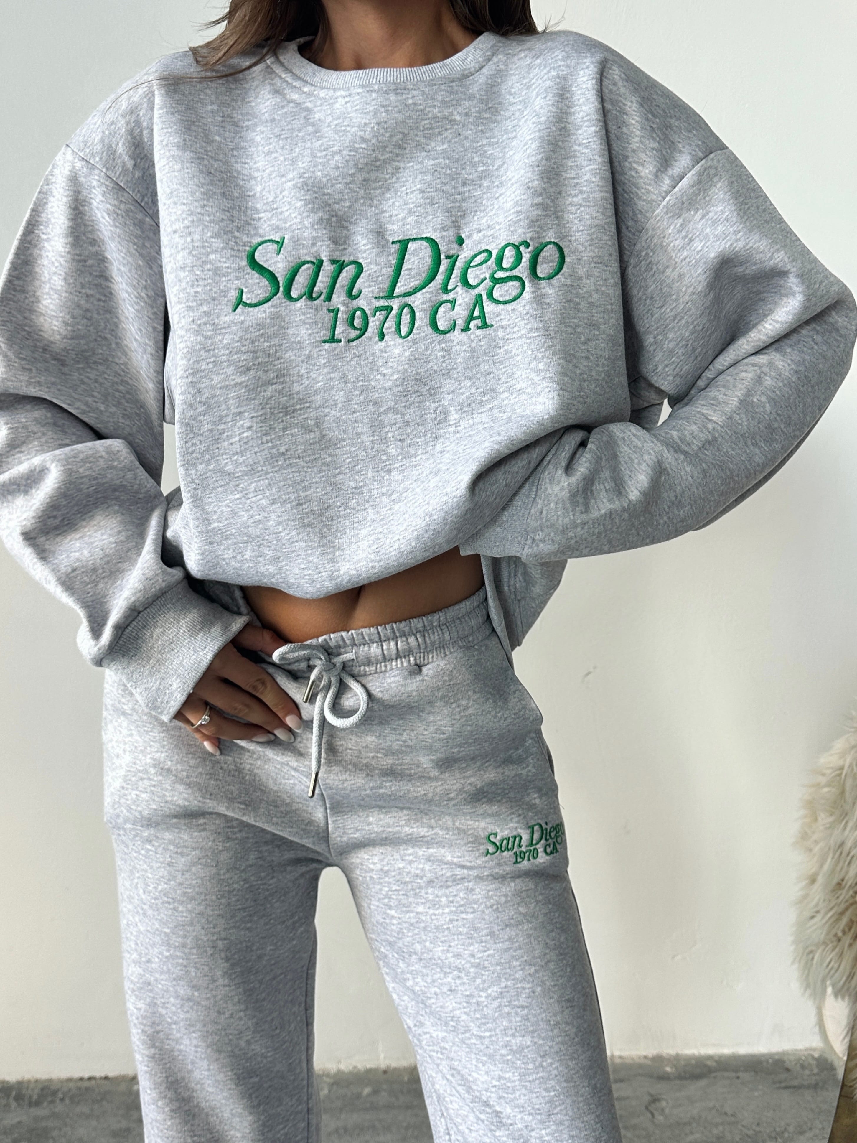Sandiego Eşofman Takım Gri Melanj