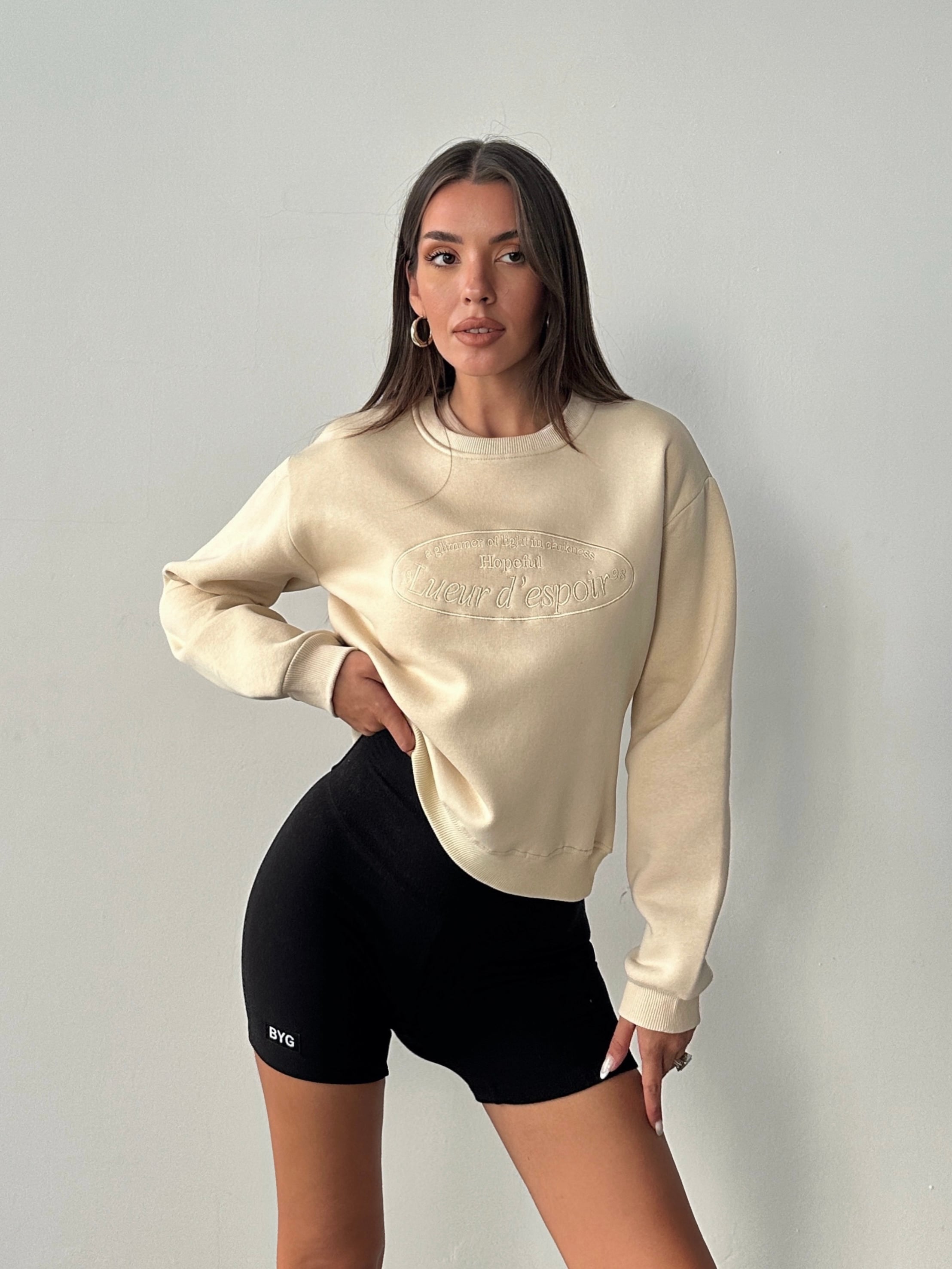 Hopeful Nakış Sweat - Taş