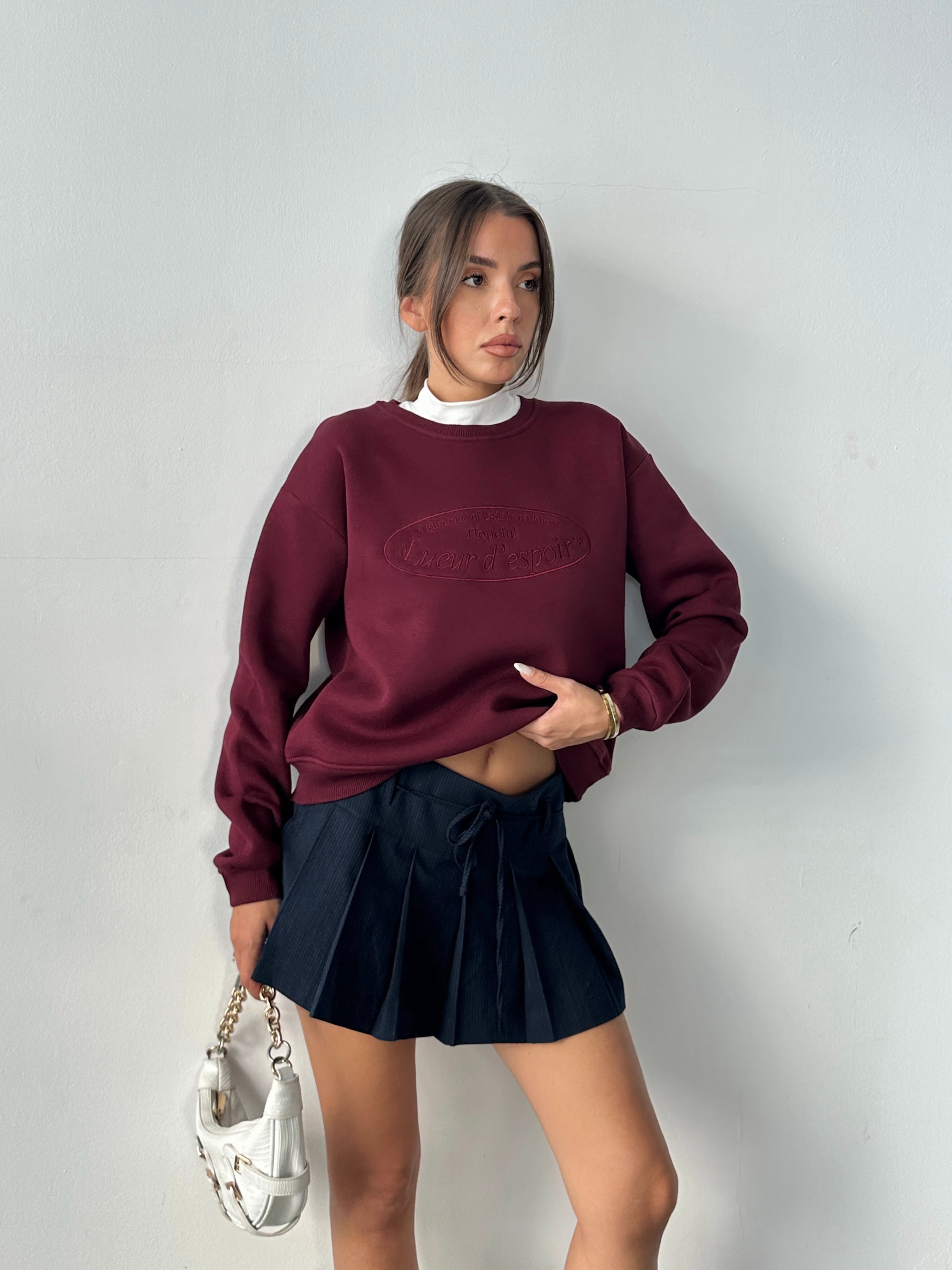 Hopeful Nakış Sweat - Bordo