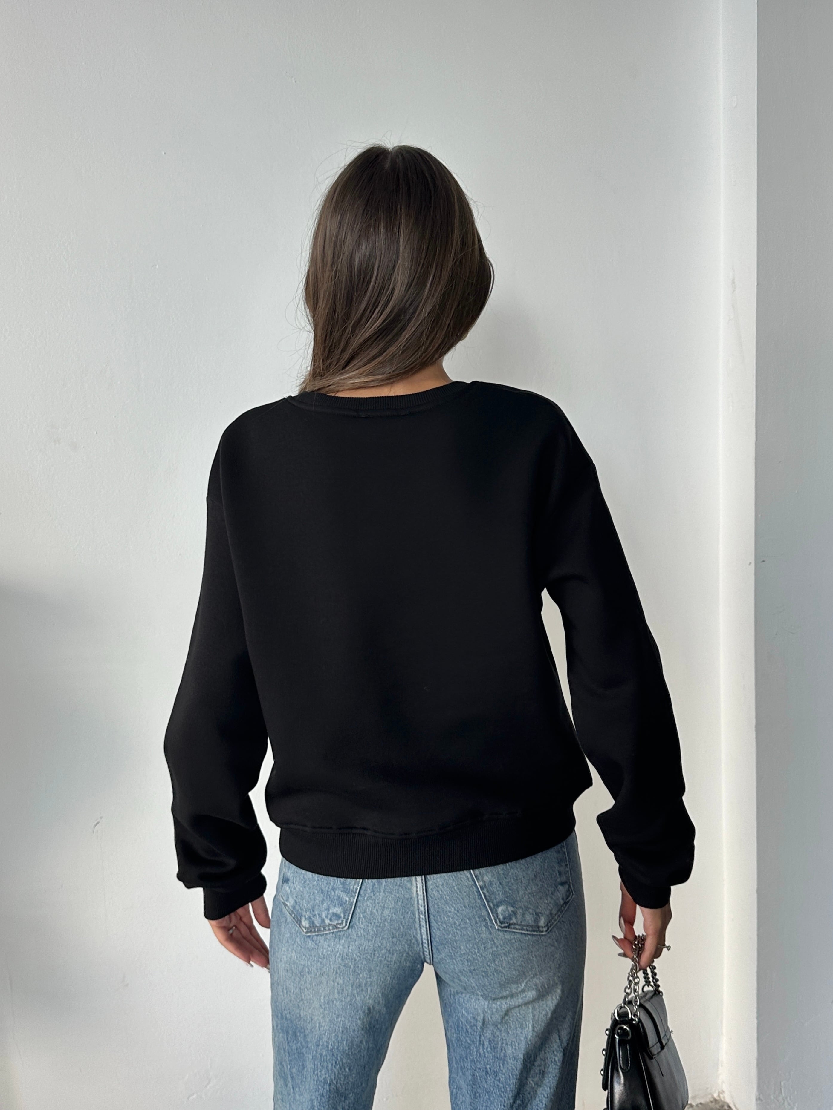 Hopeful Nakış Sweat - Black
