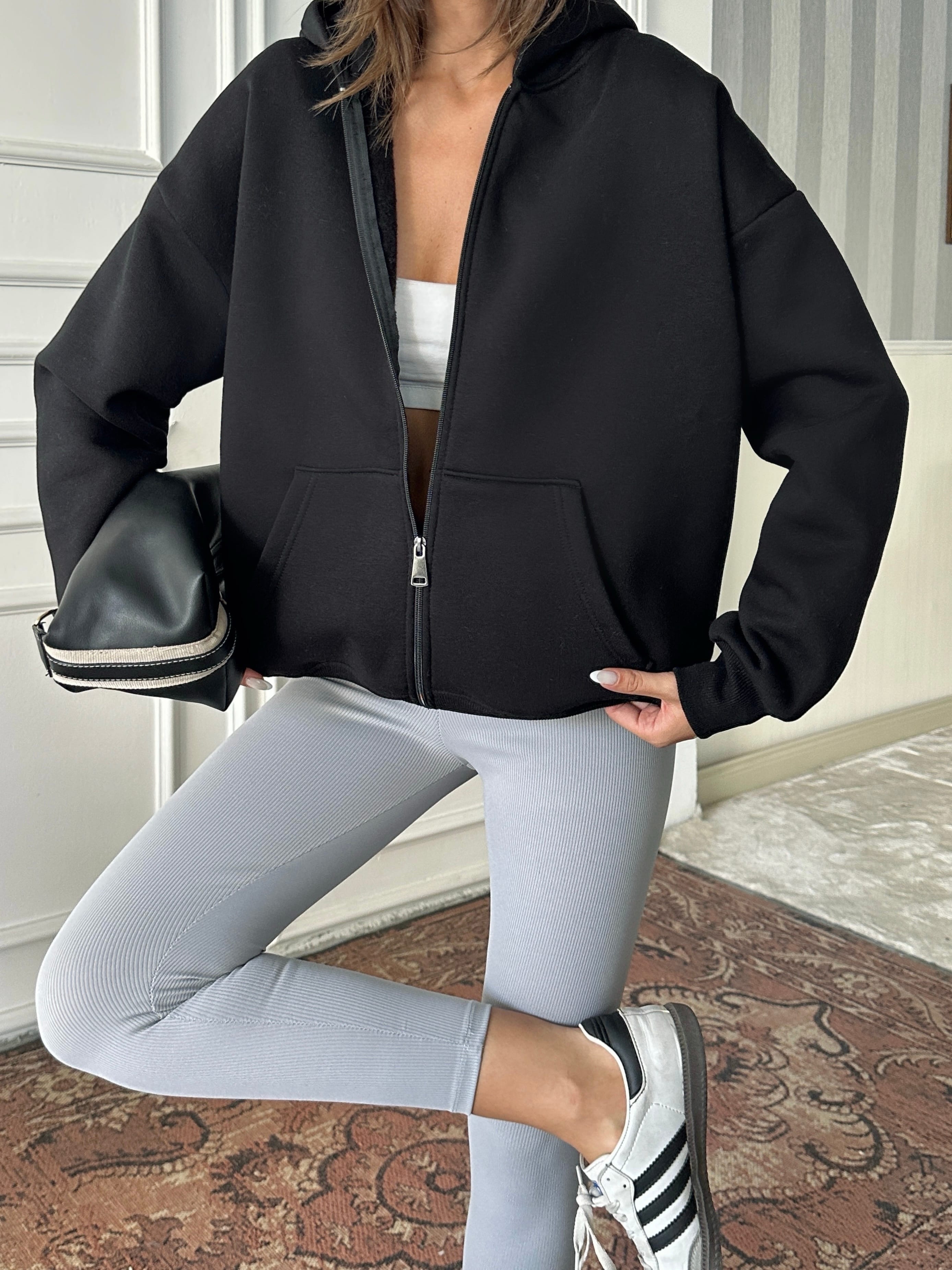 Fermuarlı Cepli Sweat