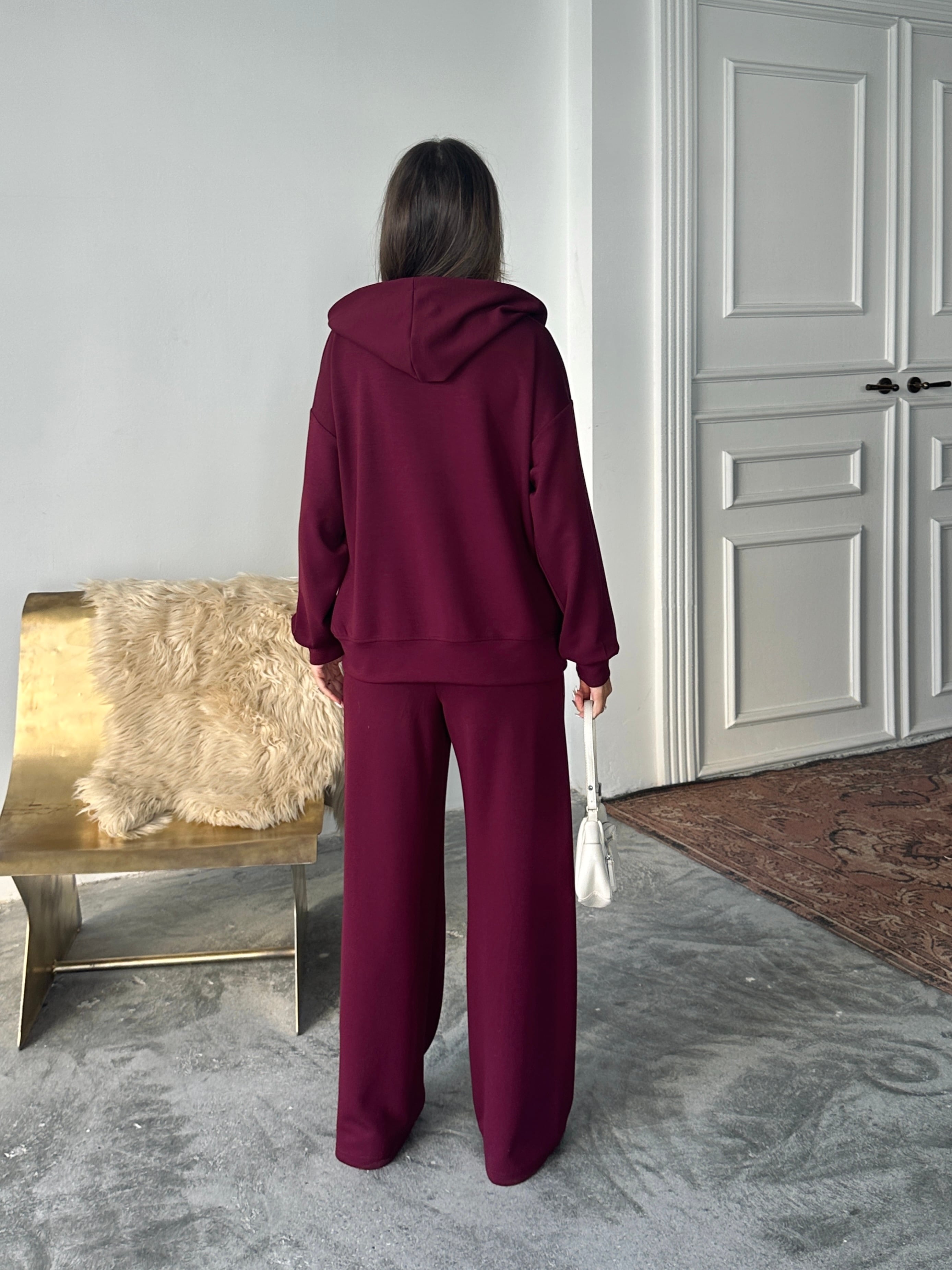 Modal Fermuarlı Sweat-Palazzo Takım