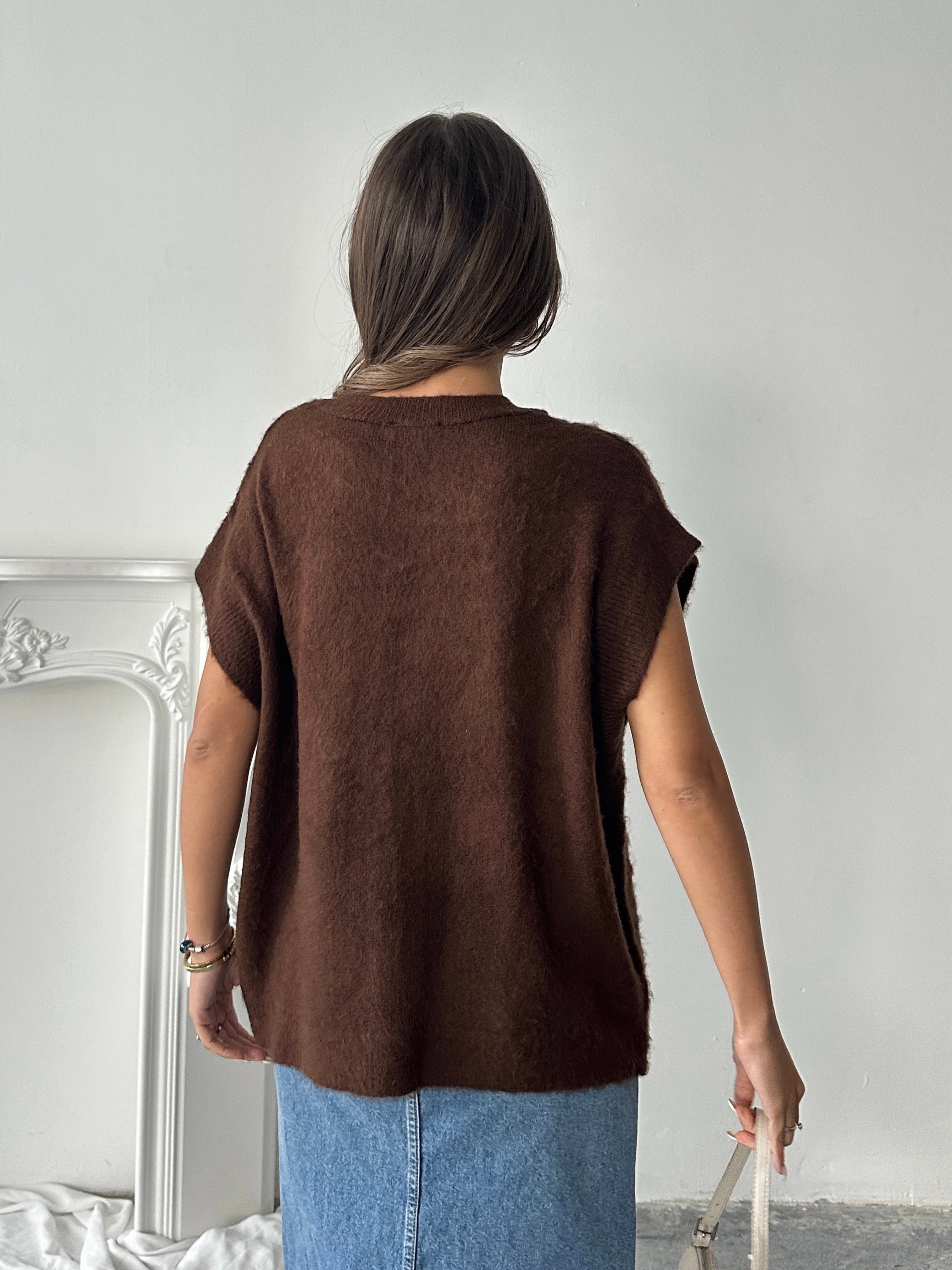 Saç Örgü Oversize Süveter