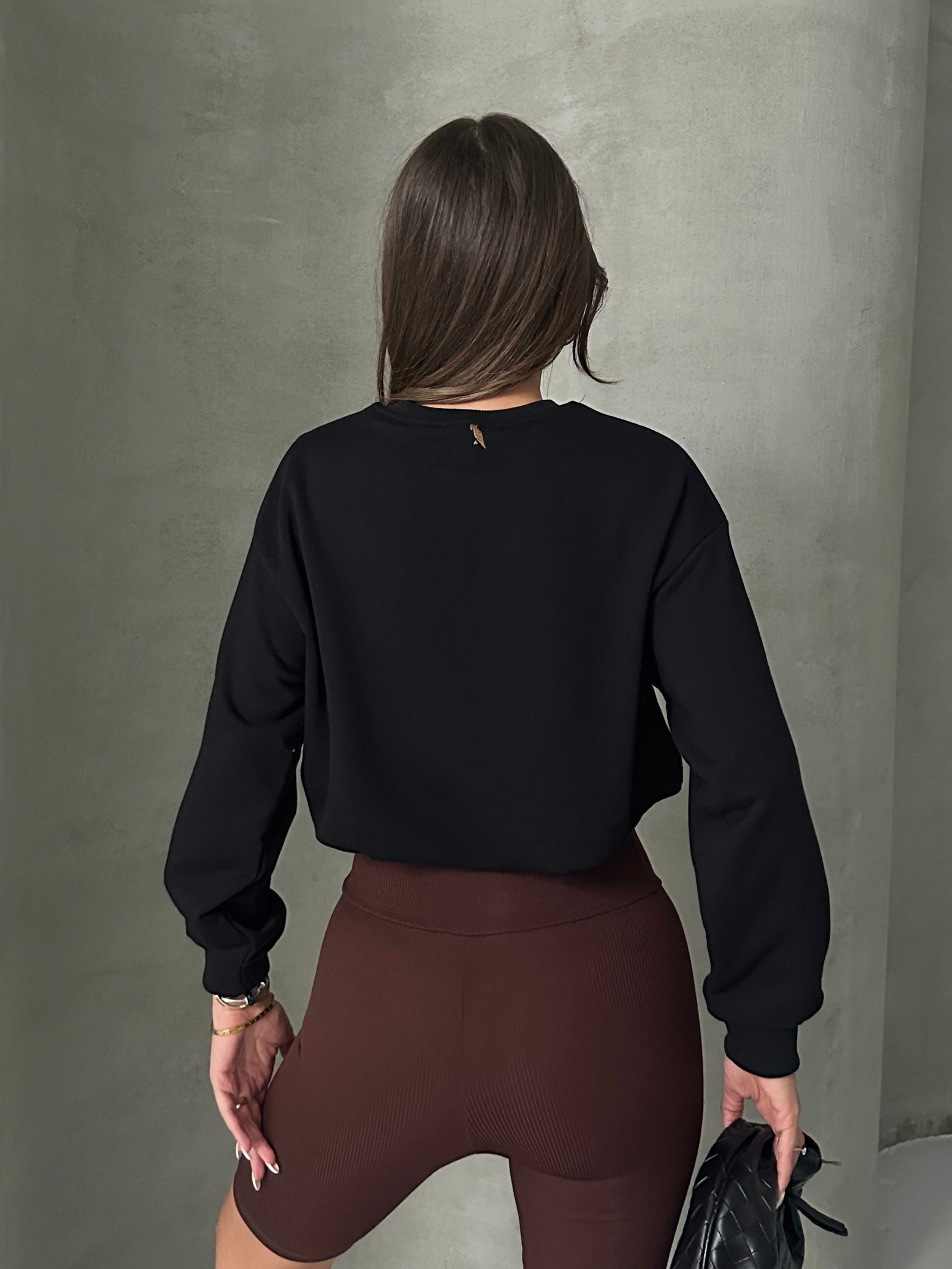 Altı Balon Crop Sweat