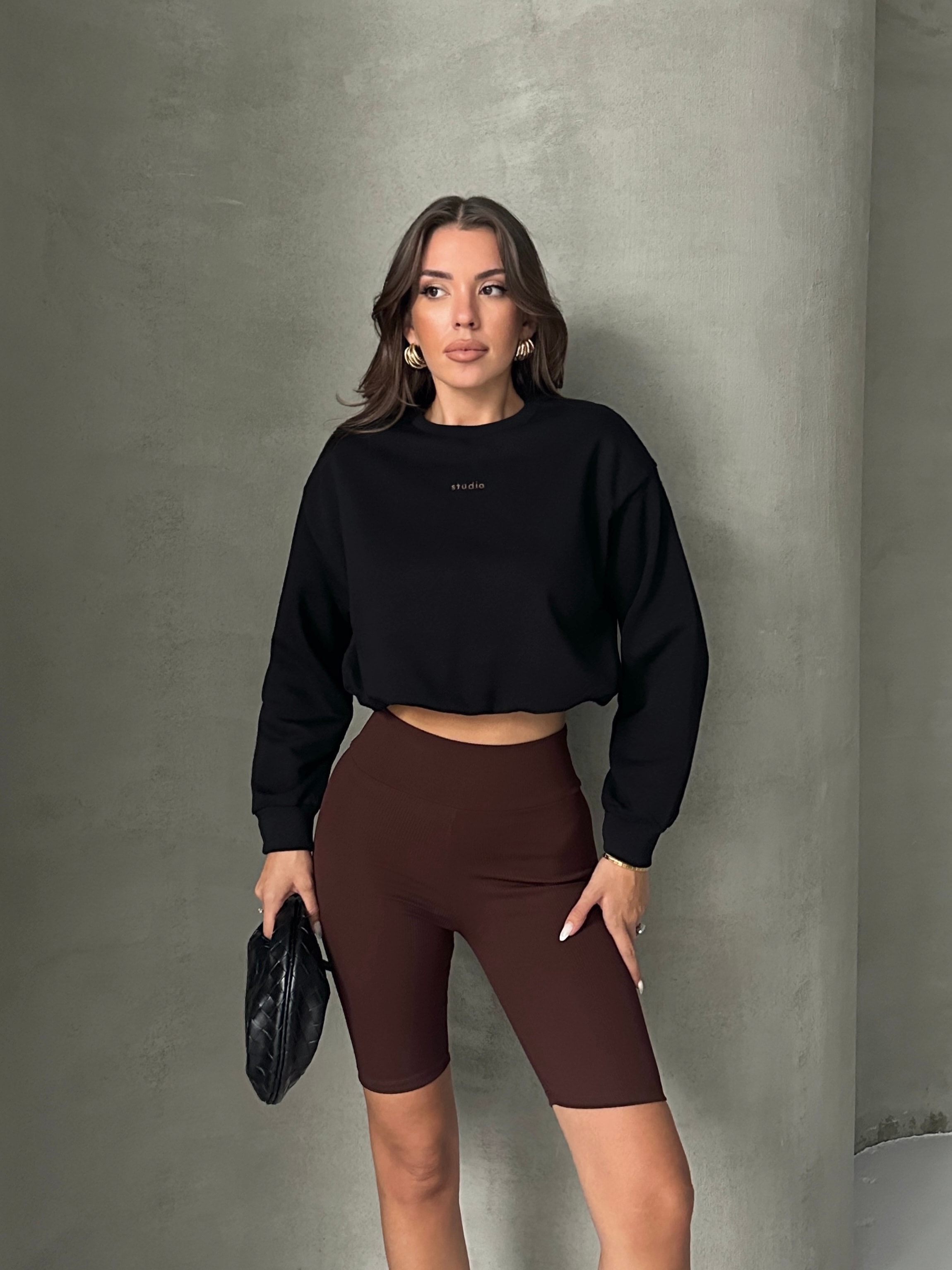 Altı Balon Crop Sweat