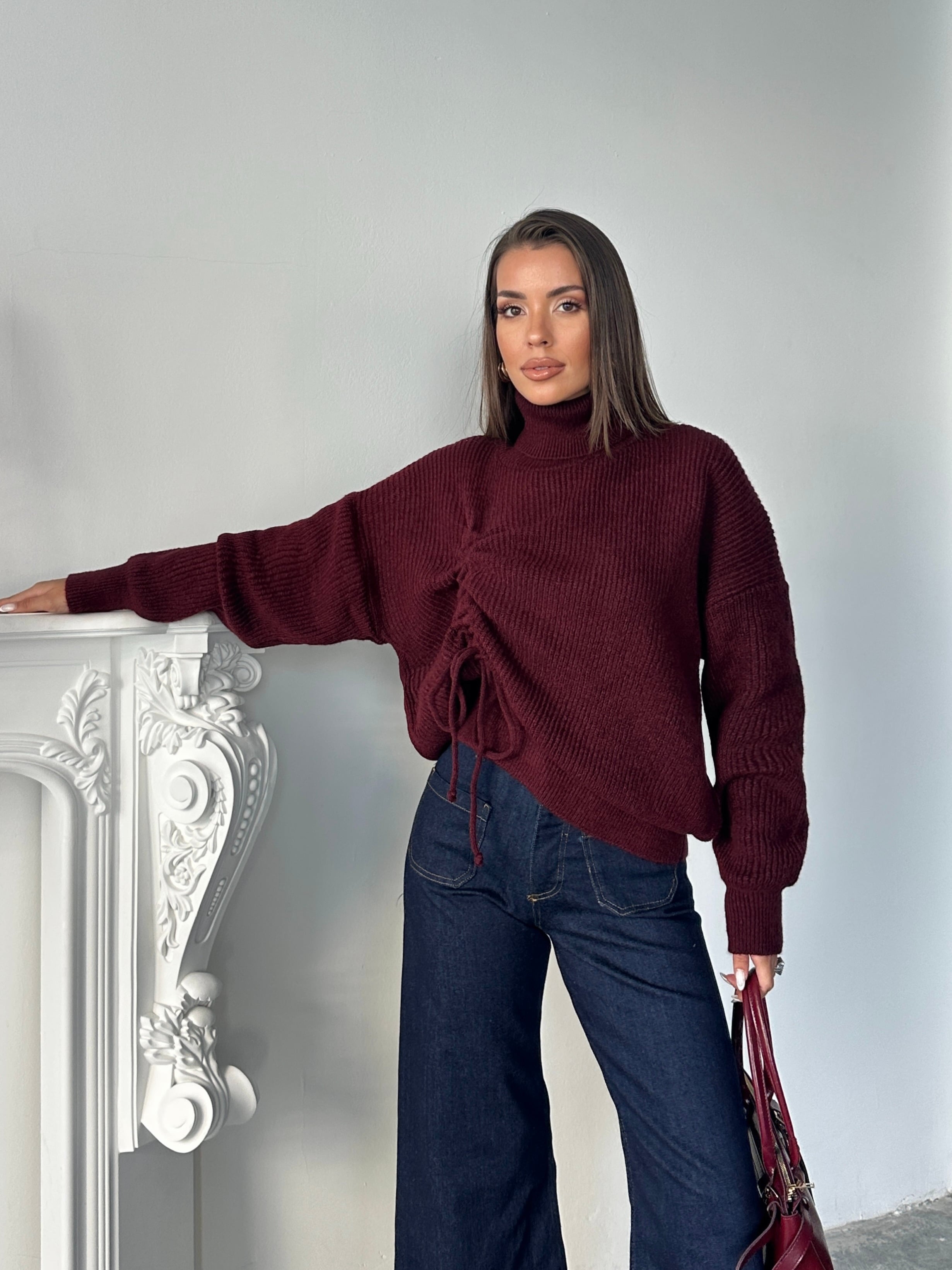 Selanik Balıkçı Triko - Bordo