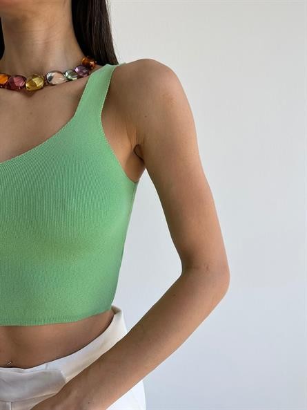 Tek Kol Triko Crop Mint