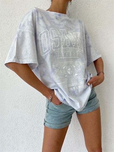 Osaka Batik Yıkama Oversize Basic Lila