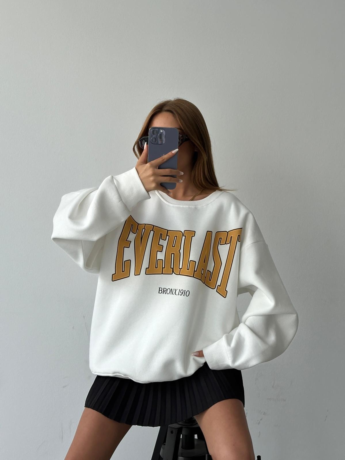 Everlast Baskı Sweat Beyaz