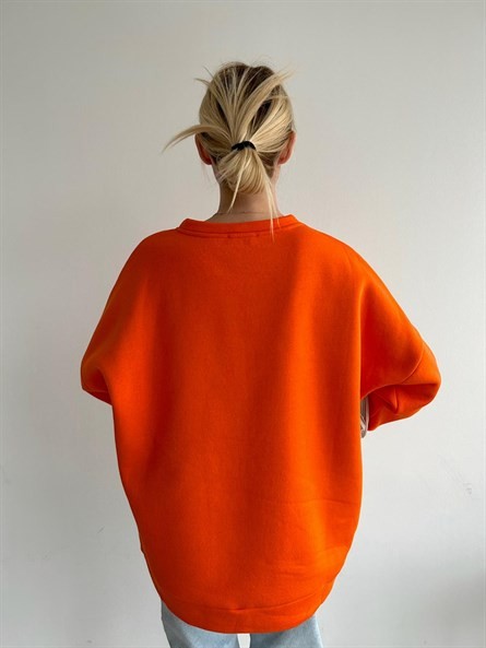 Pacific Oversize 3 İplik Sweatshirt Turuncu