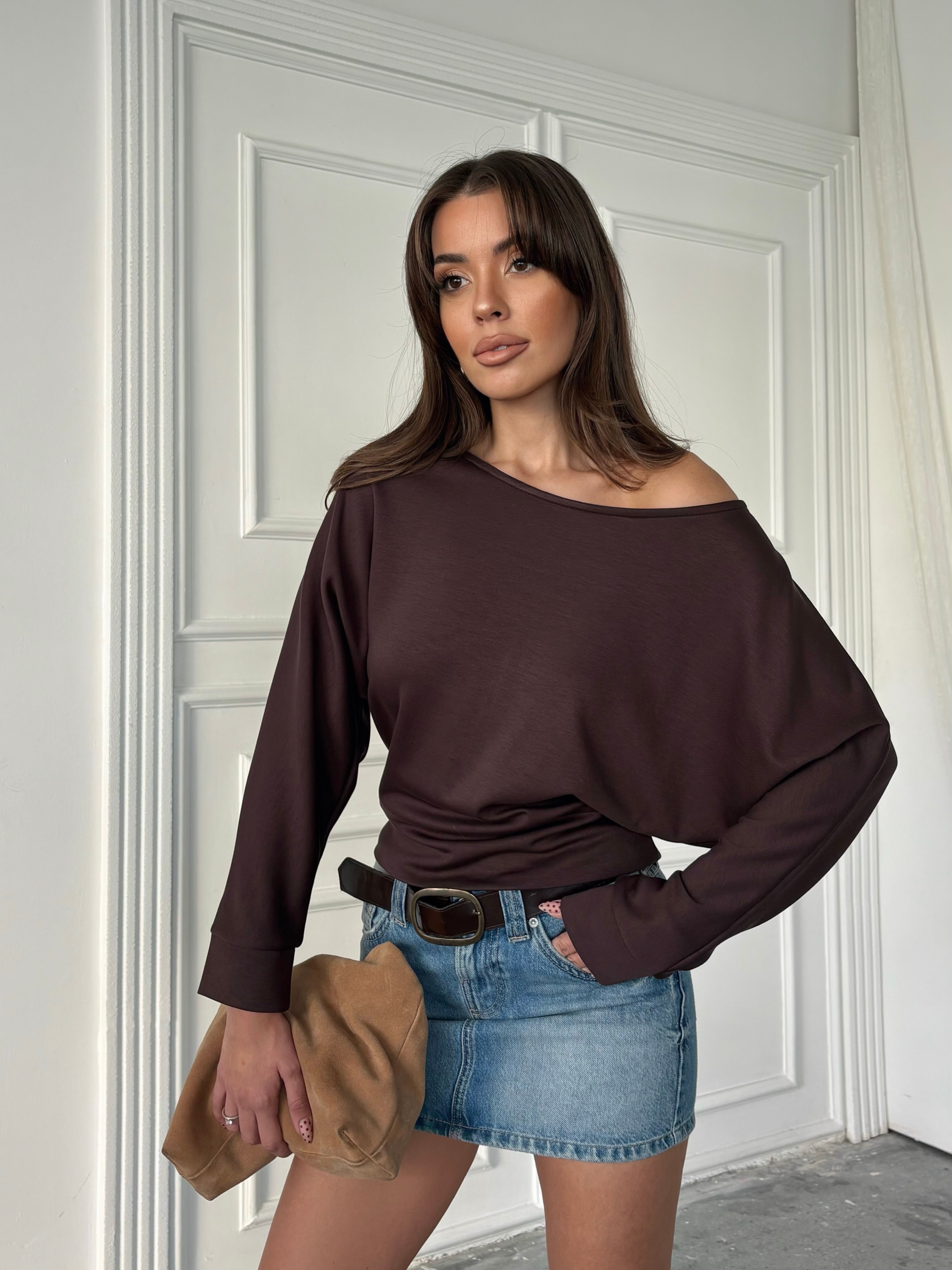 Yarasa Kol Bluz  - Kahverengi