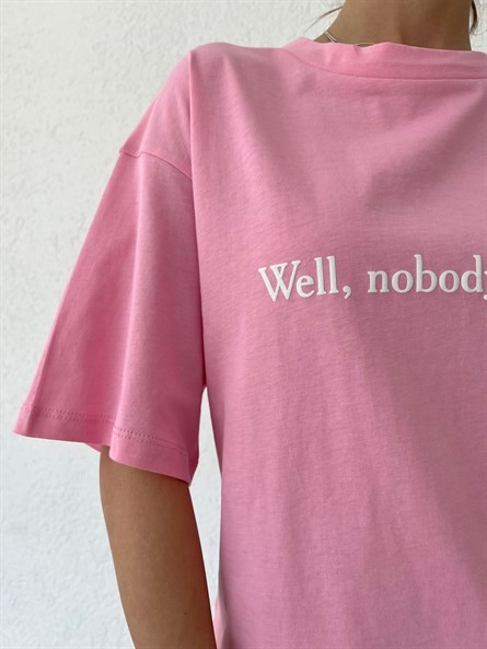Nobody’s Perfect Oversize Basic Pembe