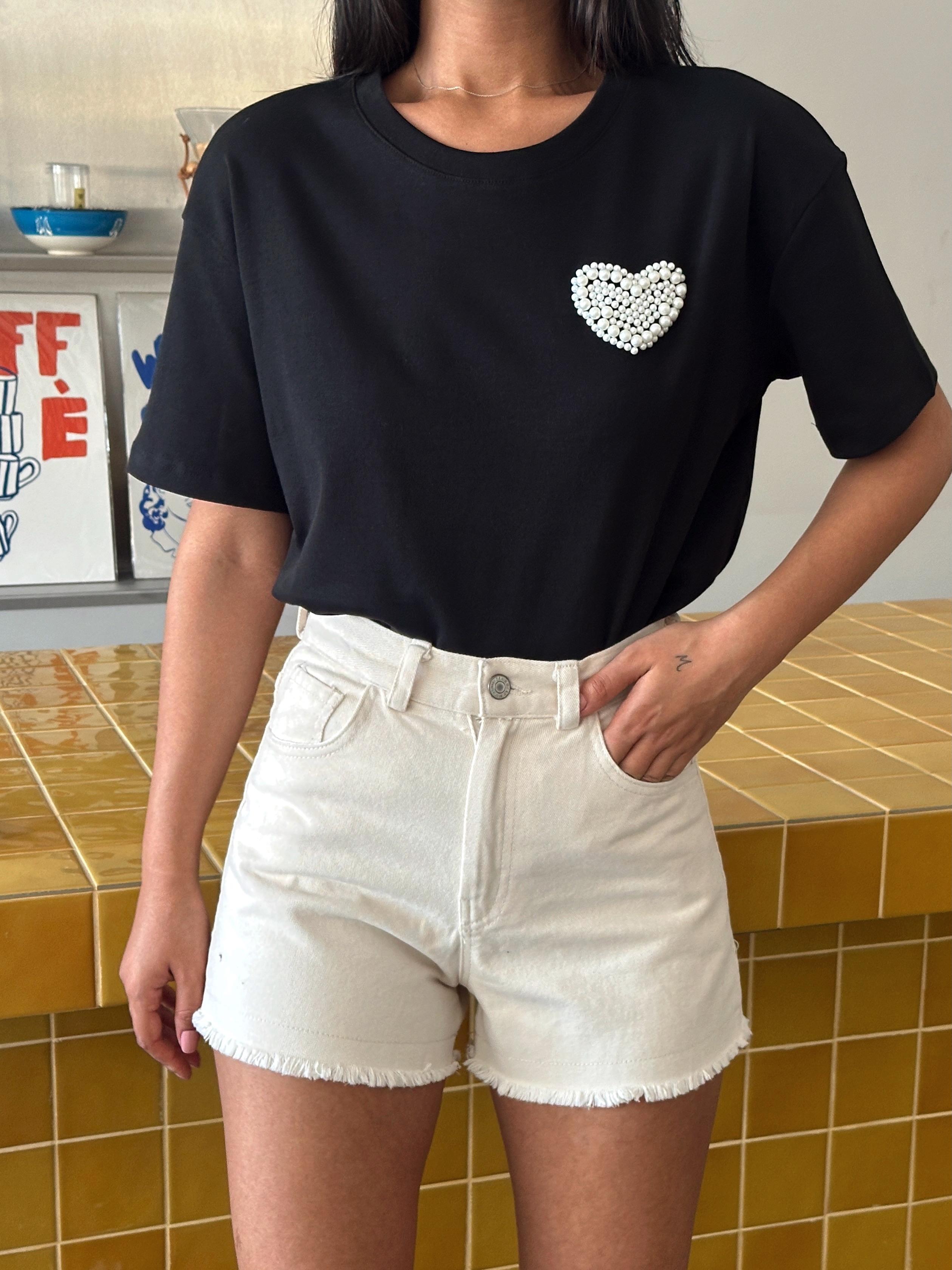 İnci Detay Oversize Basic - Black