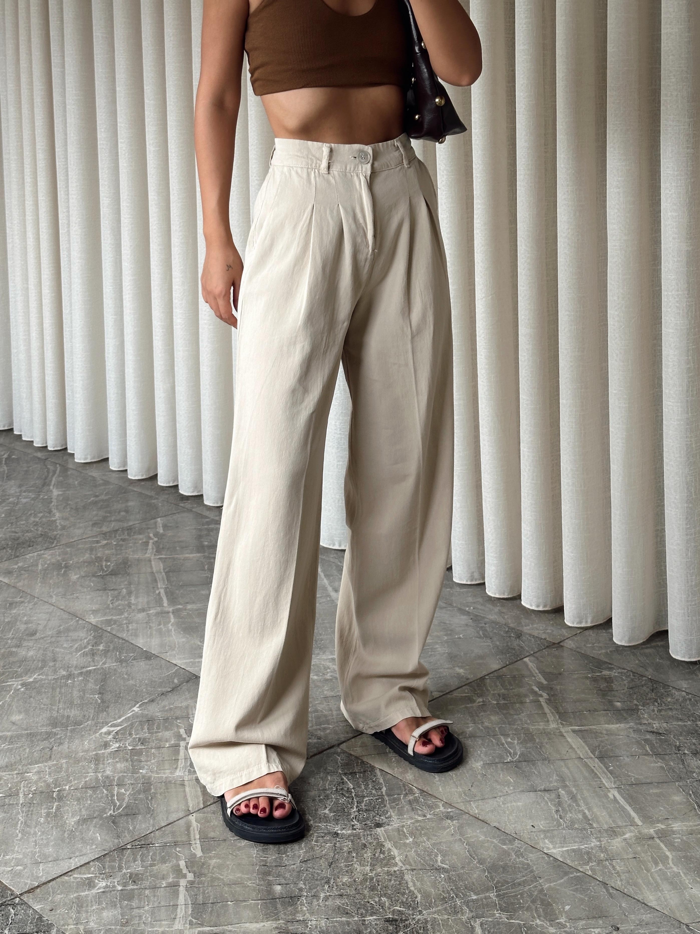 Bel Lastik Gabardin Palazzo - Taş