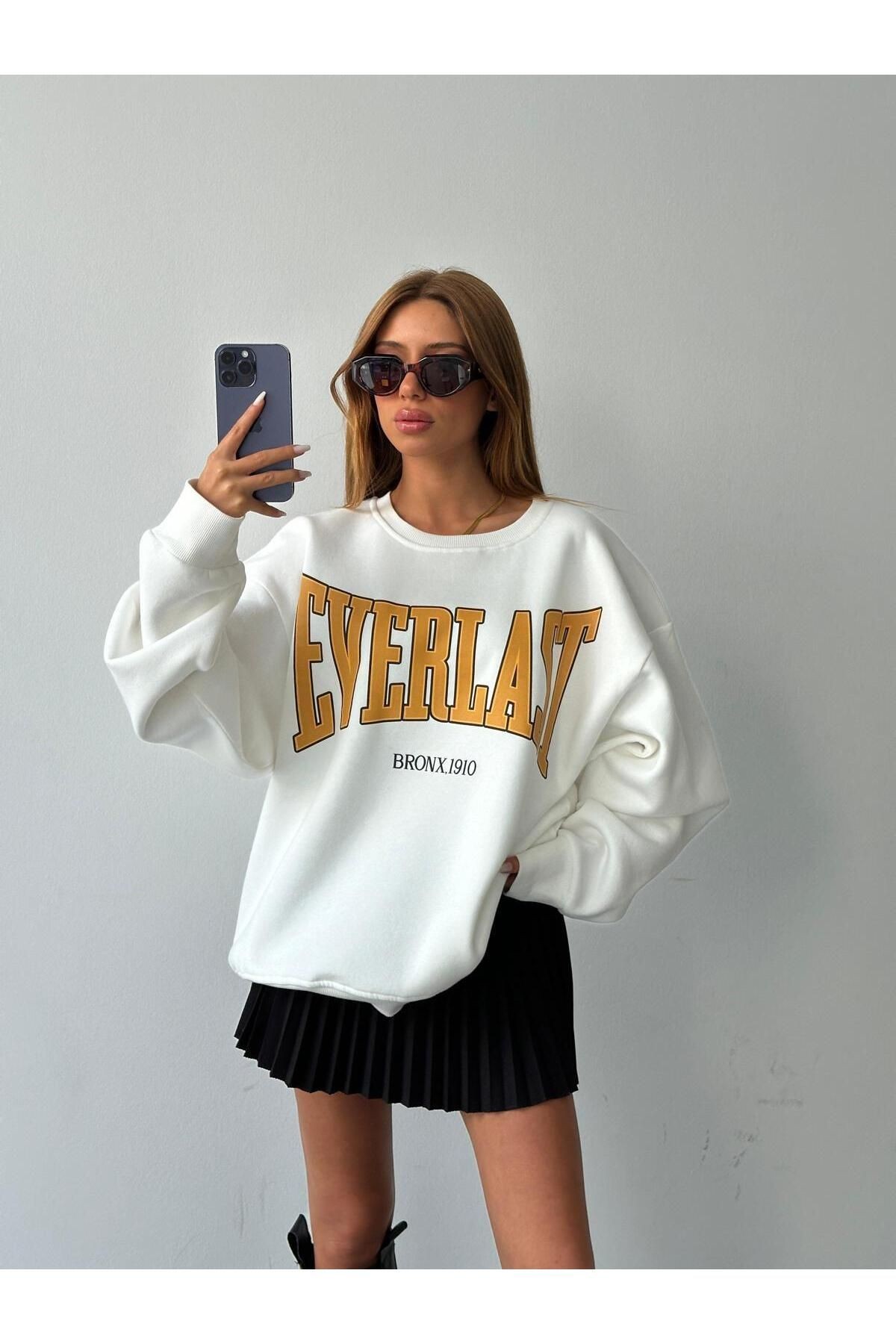 Everlast Baskı Sweat Beyaz