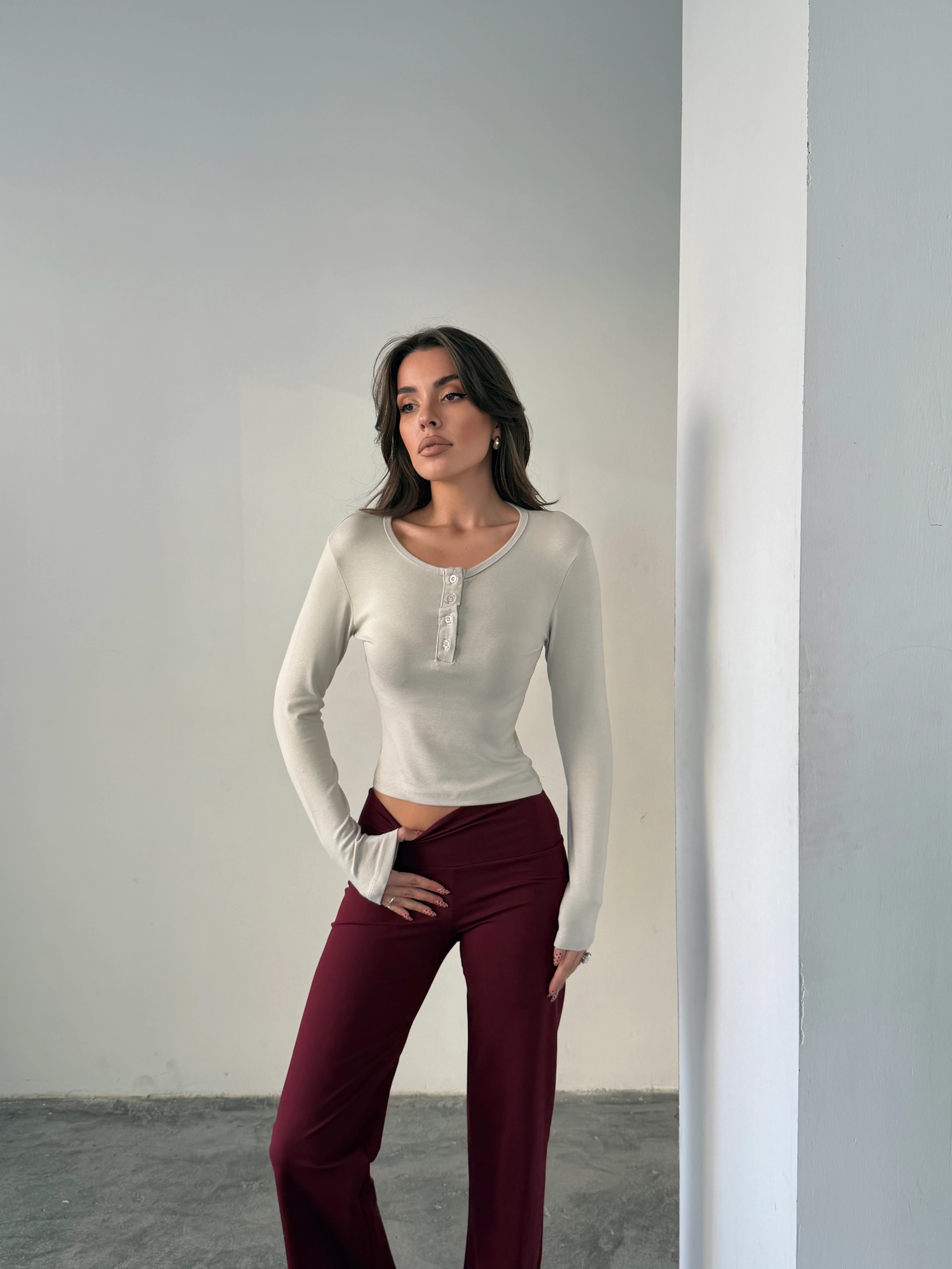 Yarım Düğmeli Bluz