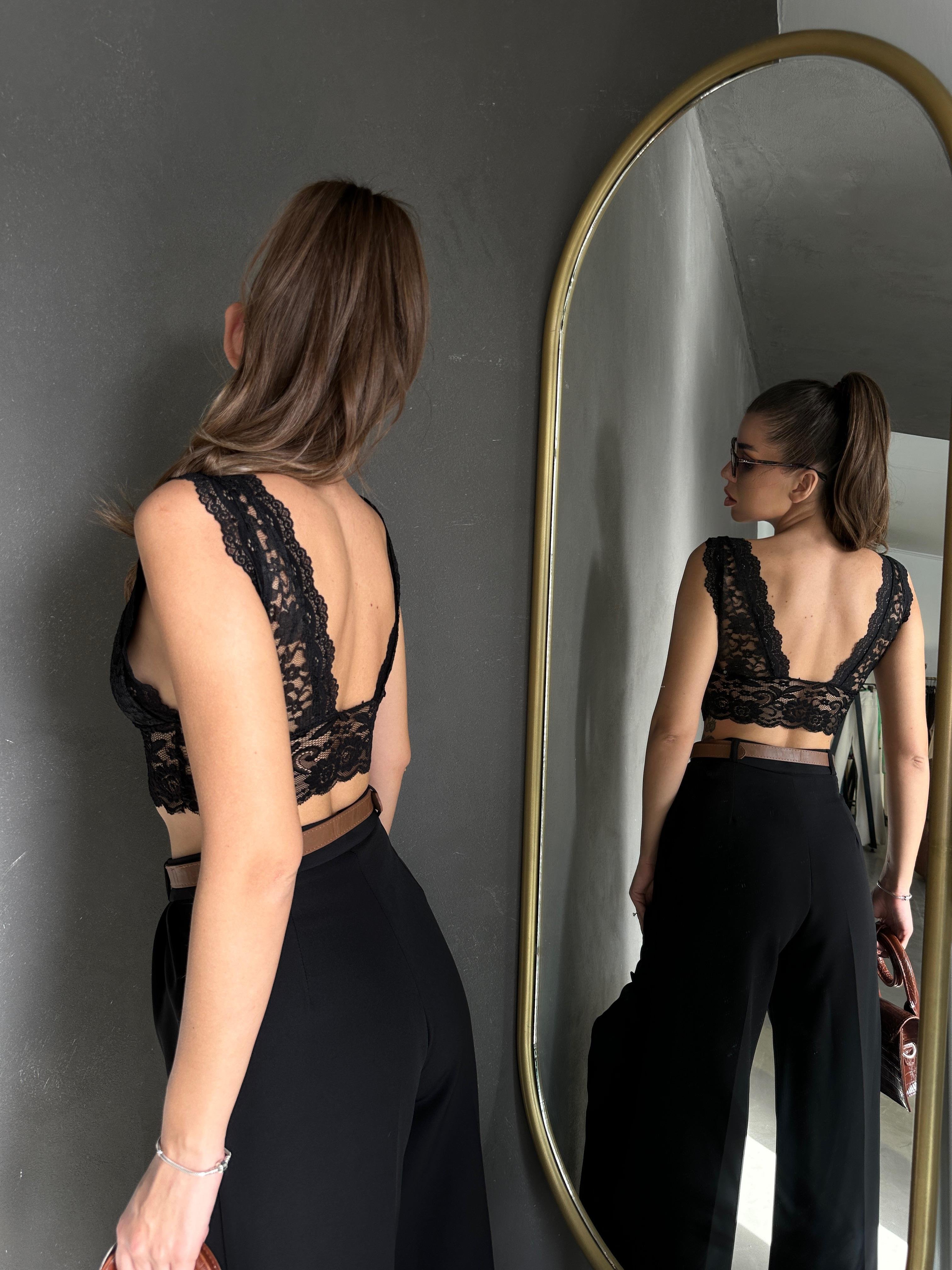 Dantelli Bralet Siyah