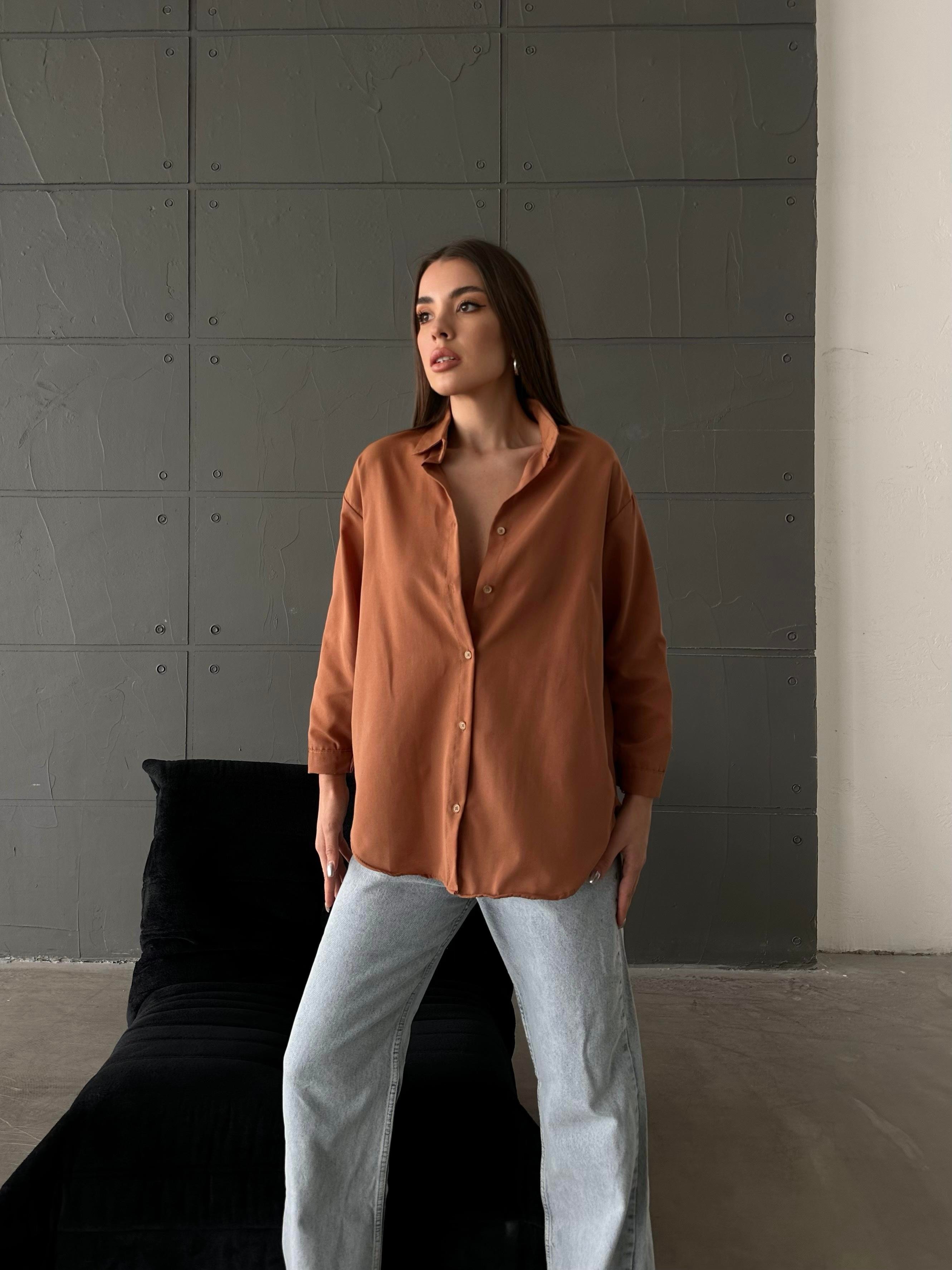 Oversize Basic Gömlek Tarçın