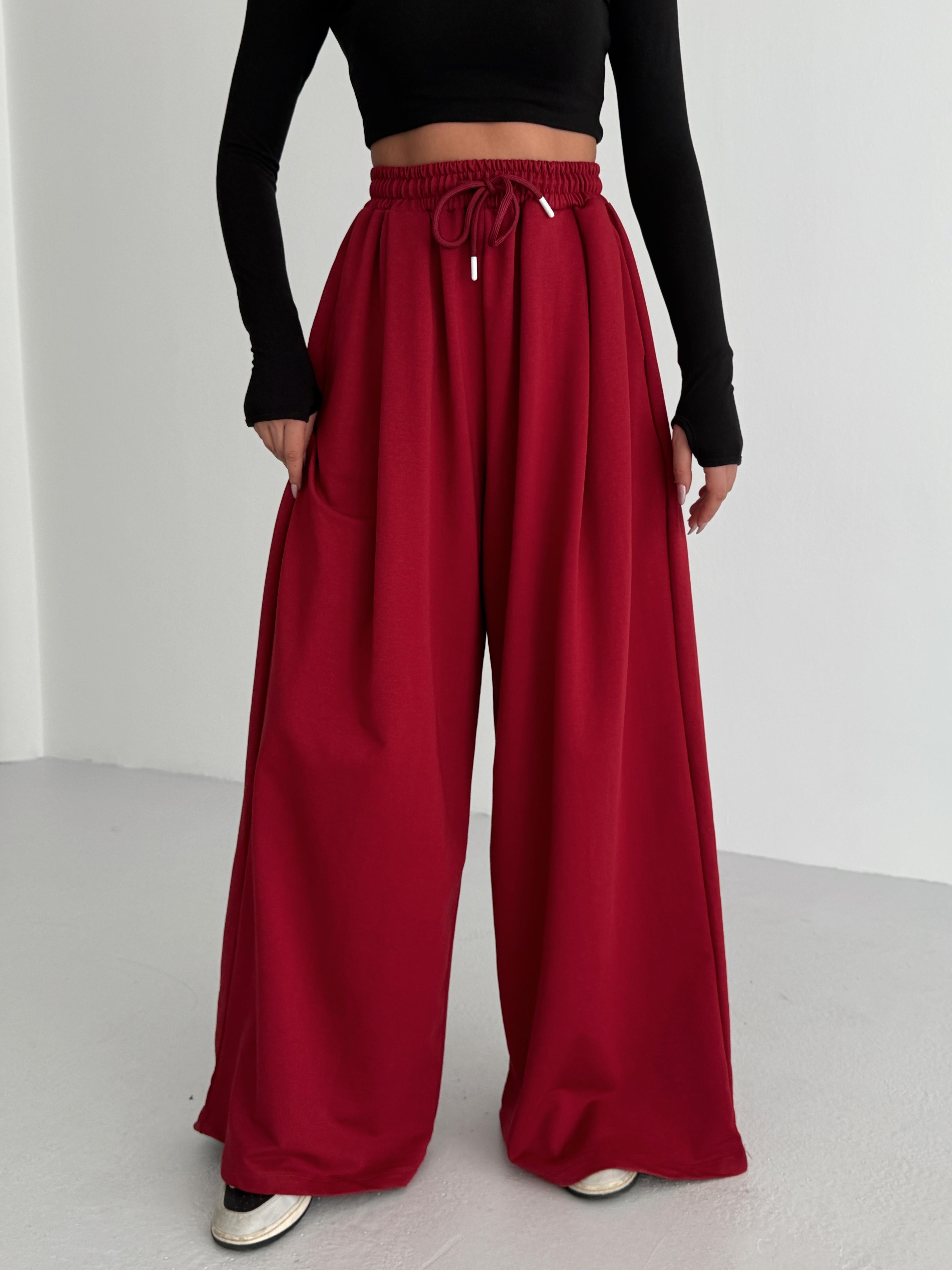 Baggy Salaş Eşofman - Bordo