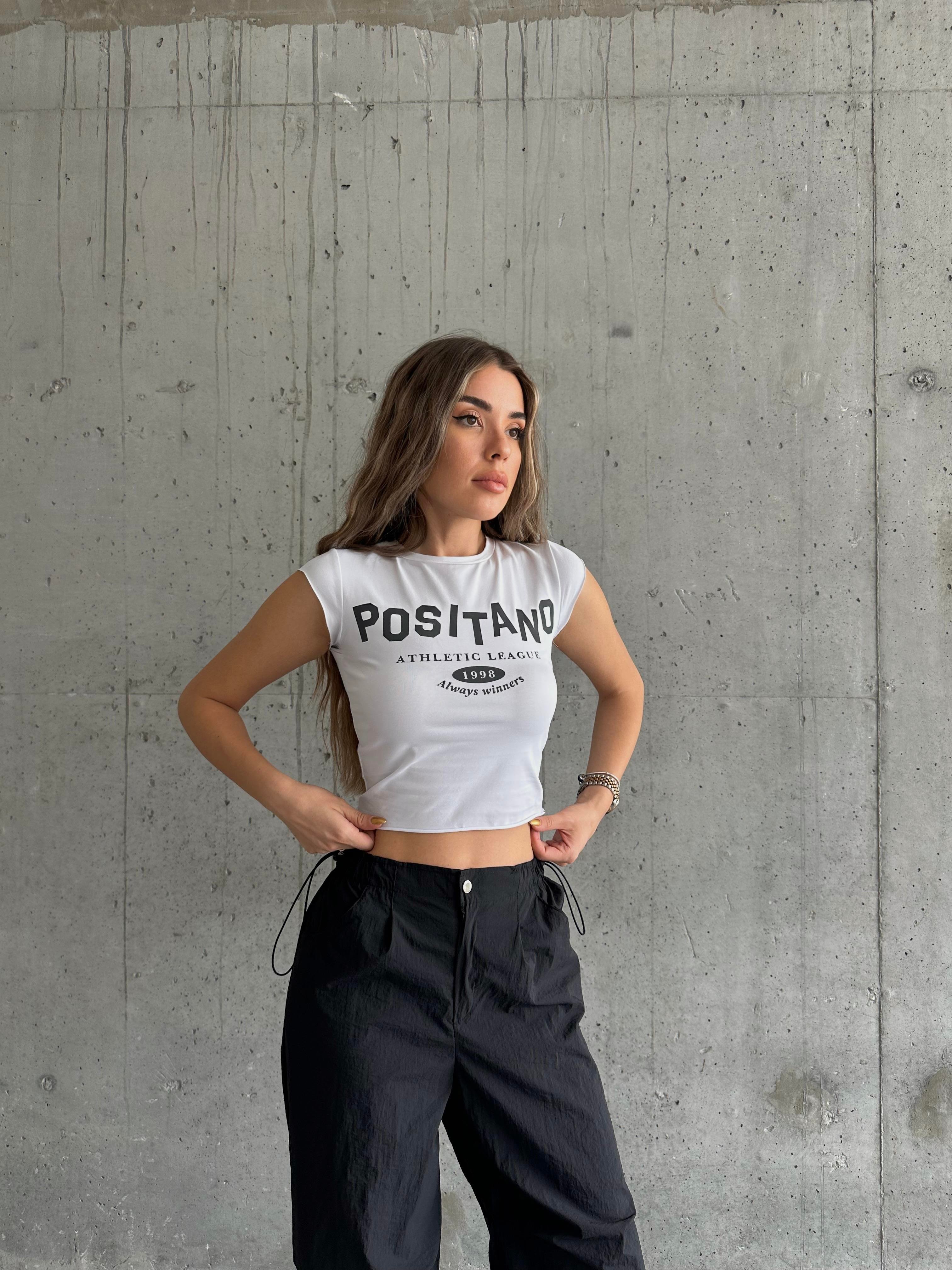 Positano Baskılı Tshirt Beyaz