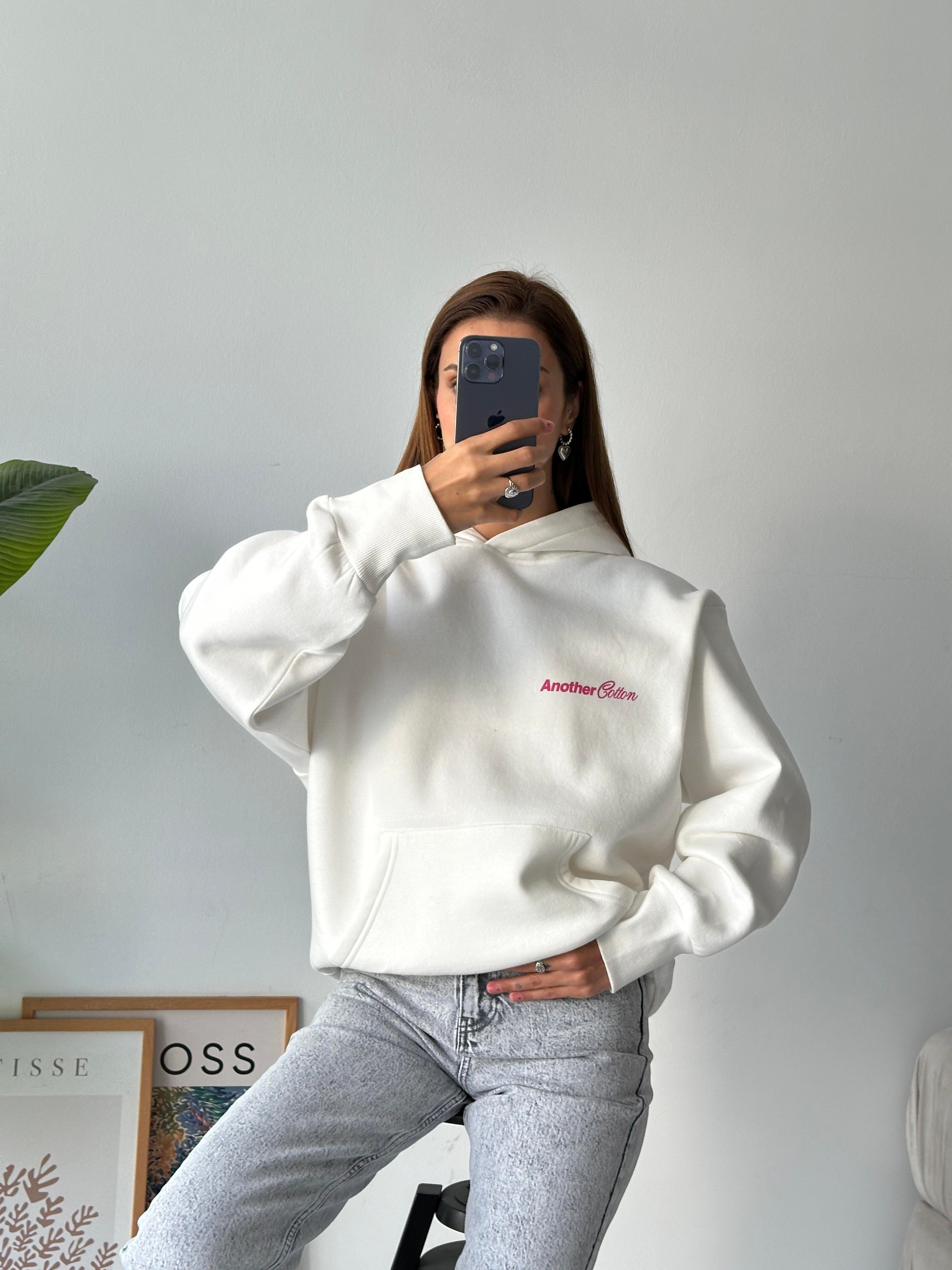 Another Kapüşonlu Sweatshirt Beyaz