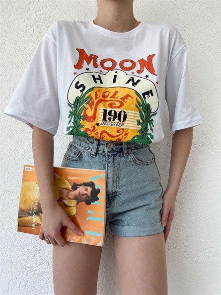 Moon Shine Oversize Basic Beyaz