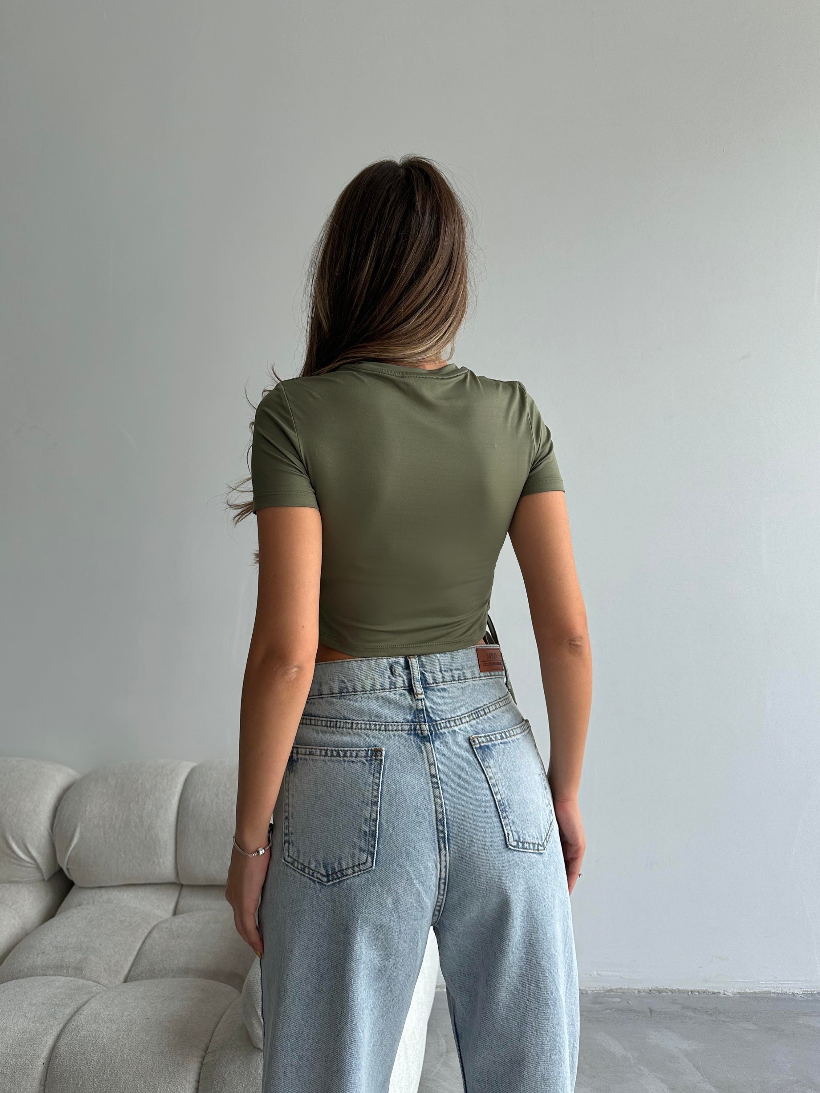 Daniel Yan İpli Crop Haki Yeşil