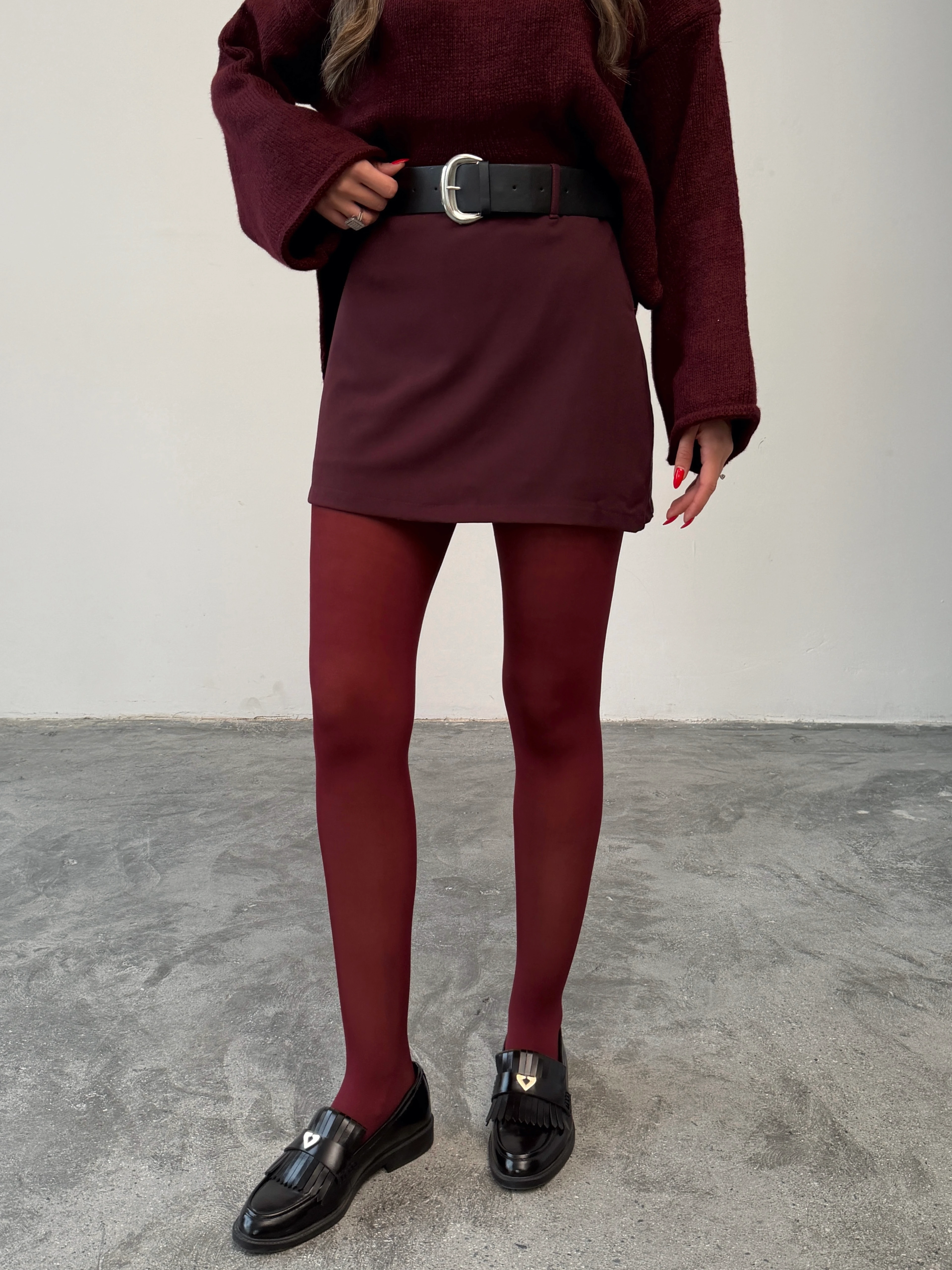 İçi Şortlu Kemerli Etek