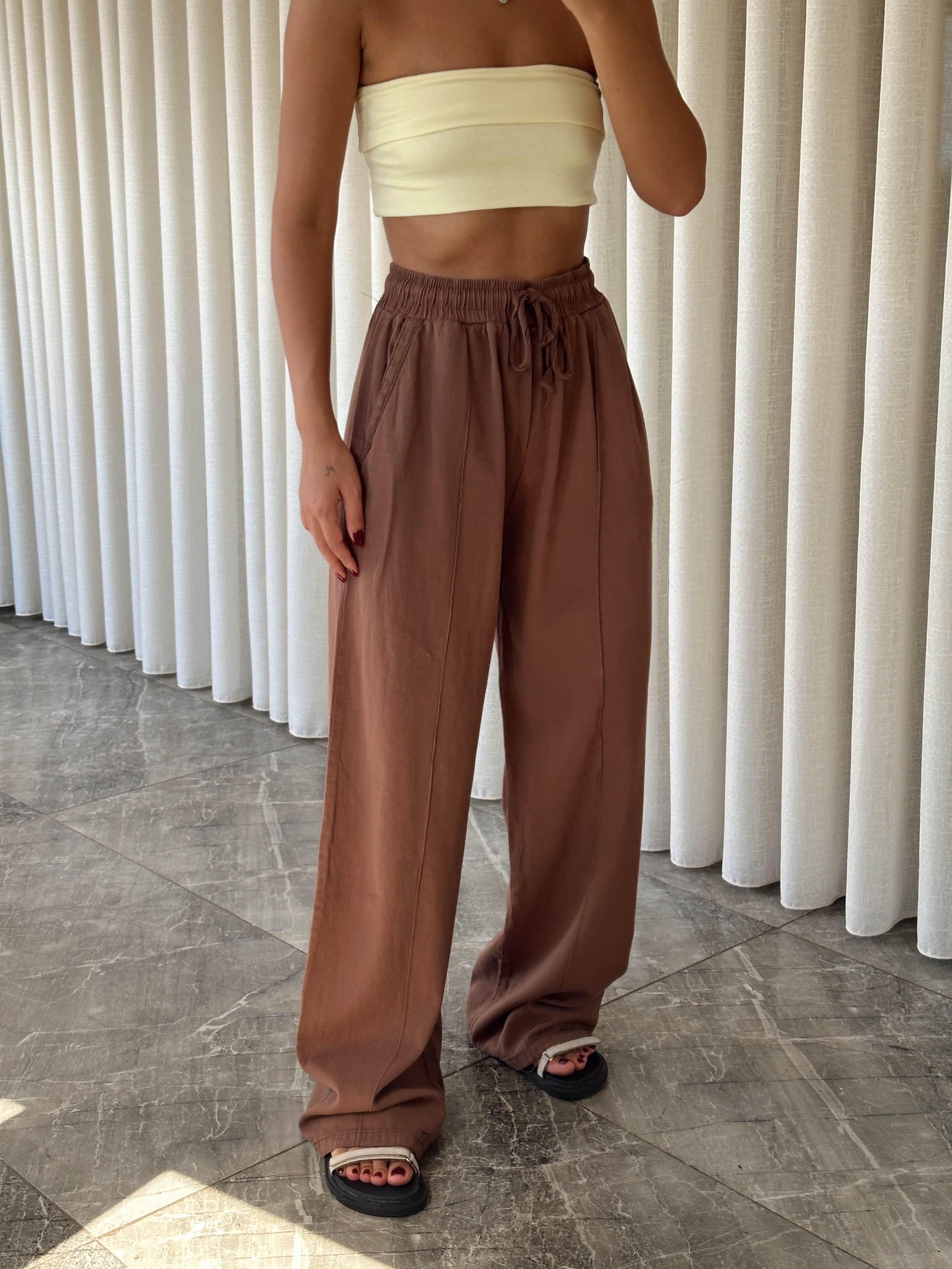 Bağcıklı Gabardin Pantolon