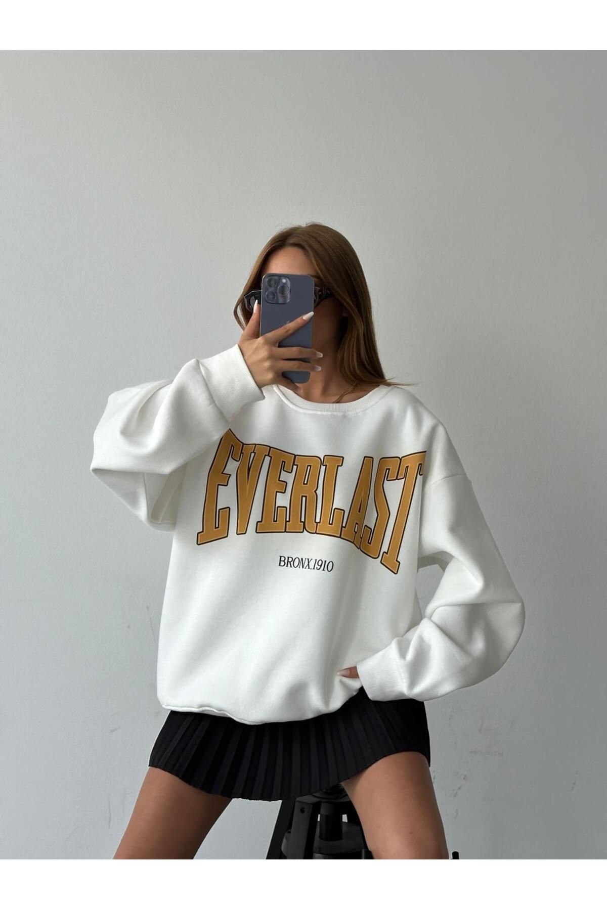 Everlast Baskı Sweat Beyaz