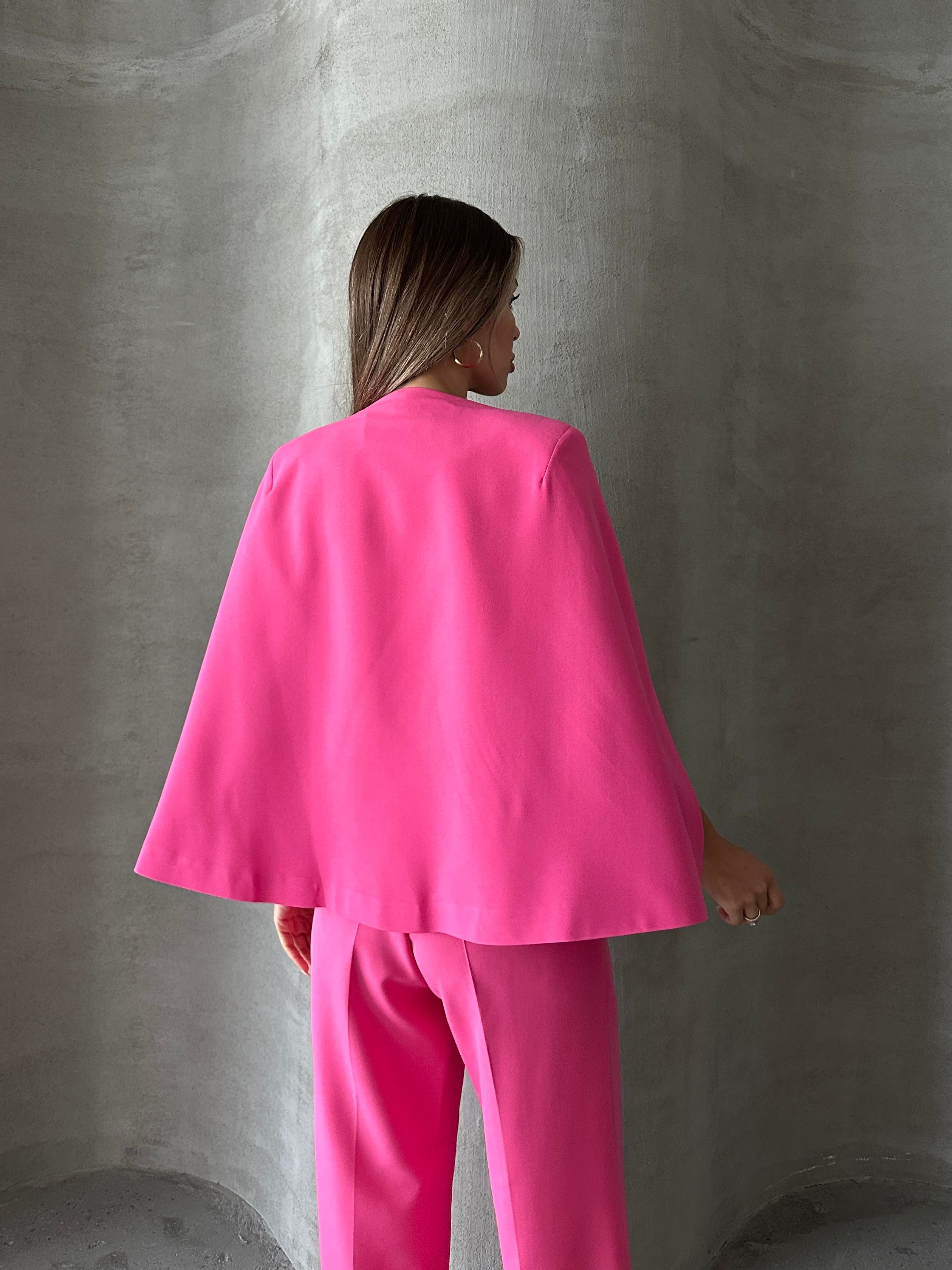 Pelerin Ceket Pembe