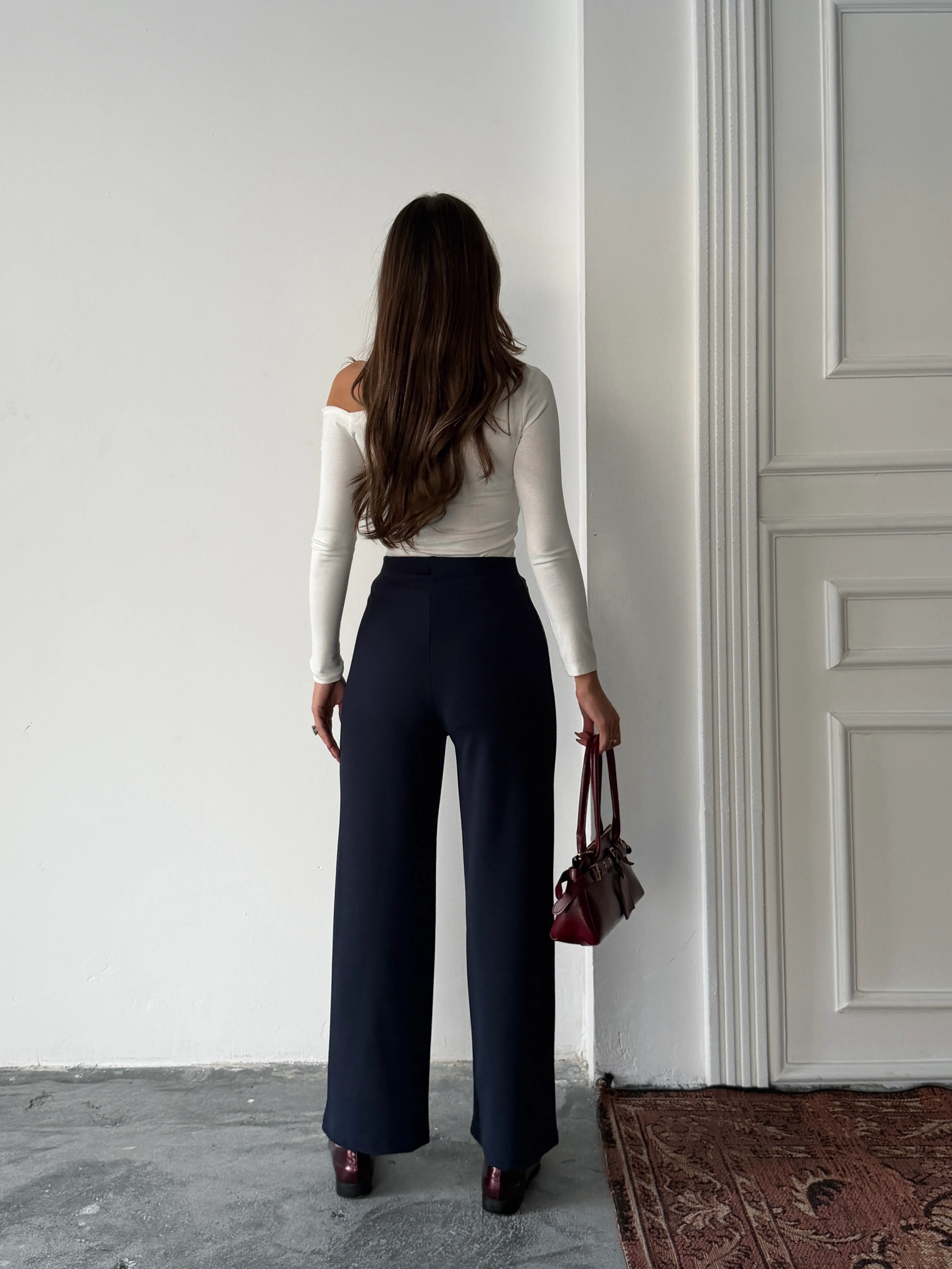 Bel İçten Lastik Kumaş Pantolon 